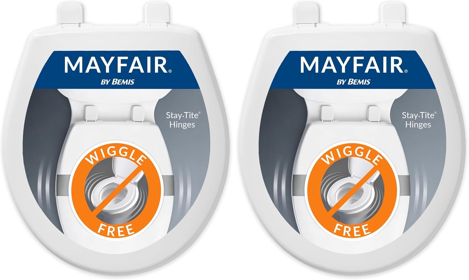 Mayfair Caswell Modern Slow Close Toilet Seat, Durable Plastic, Elongated, White