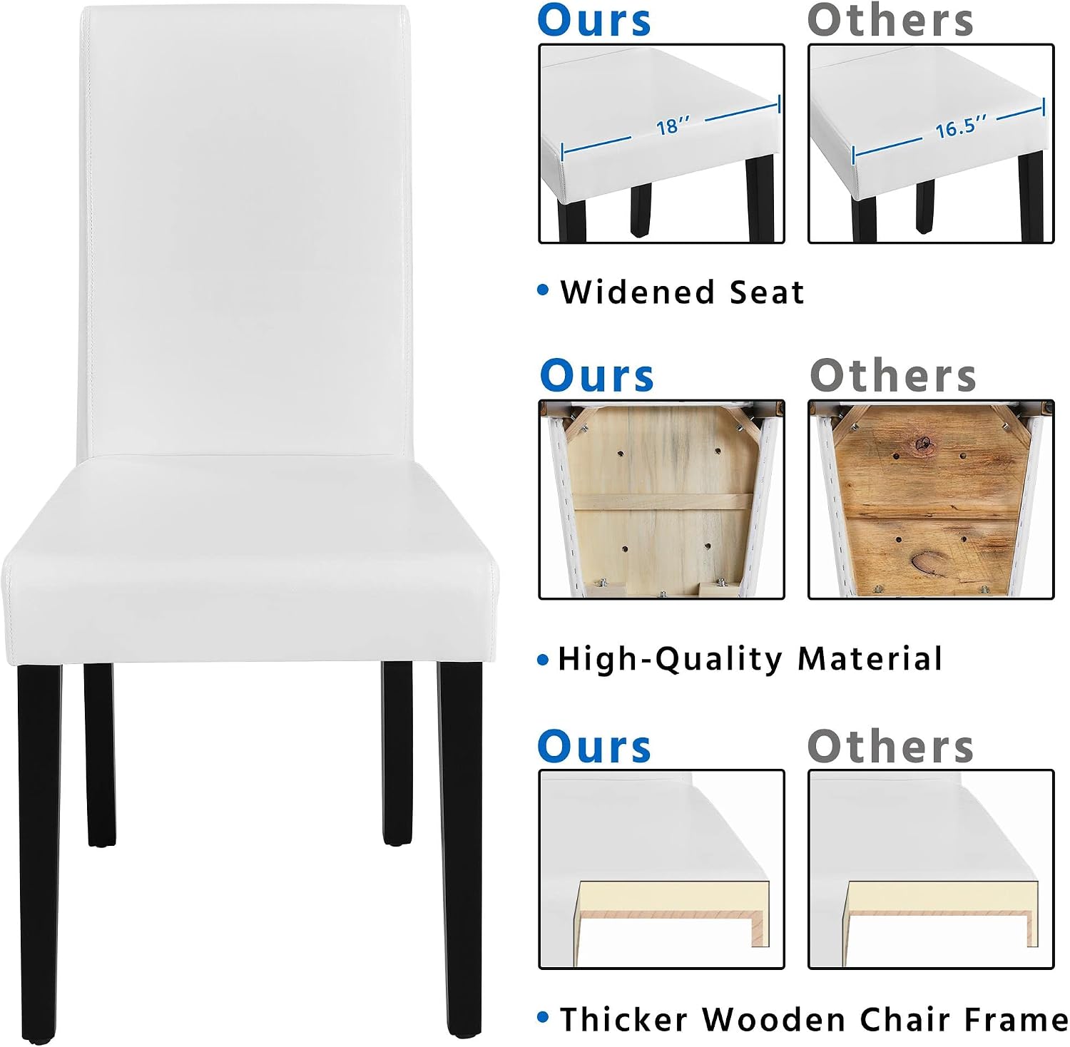 Yaheetech Dining Chairs Set of 8 Upholstered Kitchen Chairs Dark Brown