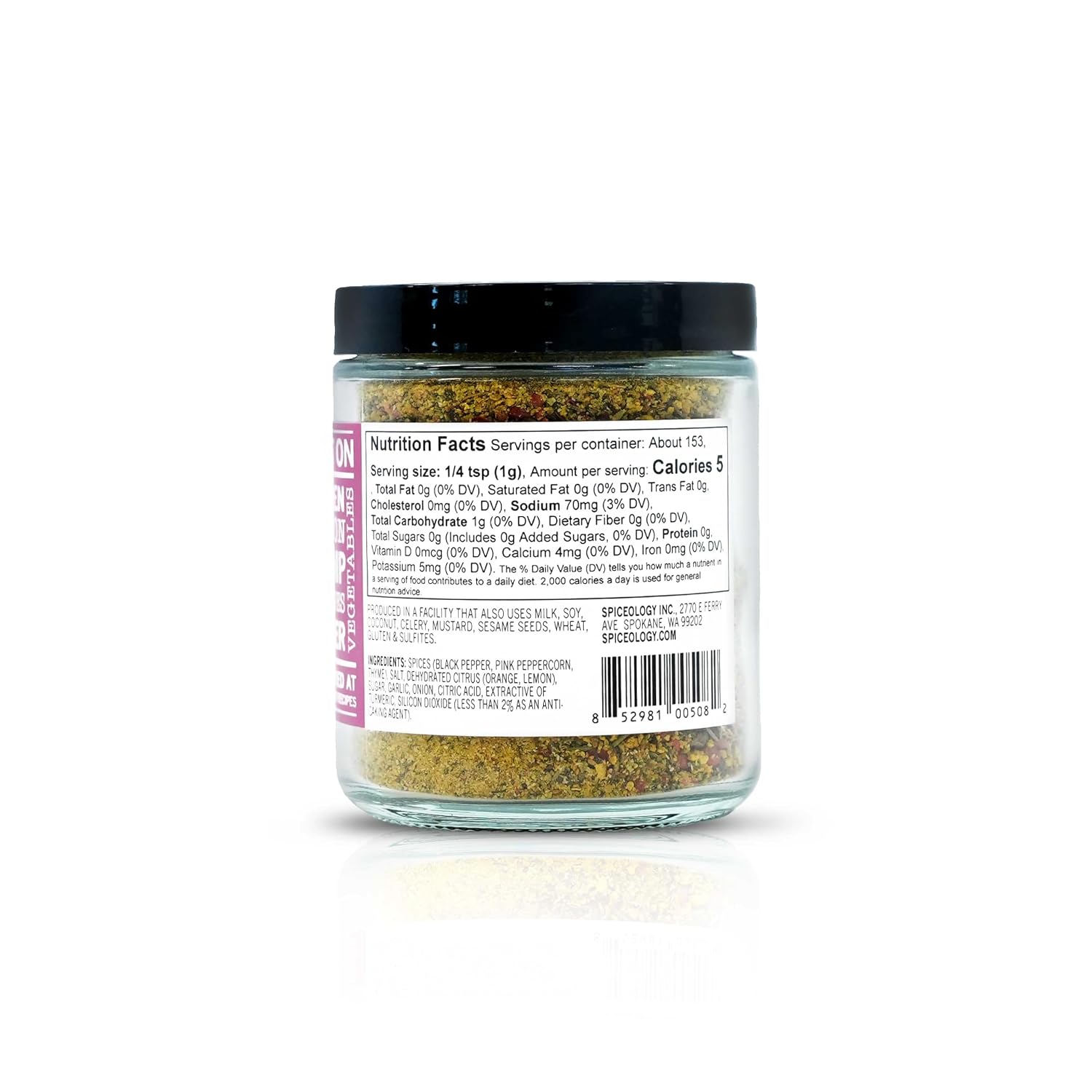 Spiceology Pink Peppercorn Lemon Thyme Seasoning, 5.4 oz | Use On: Chicken, Salmon, Shrimp, Potatoes, Butter, Vegetables, Salad Dressing, Lemon Pepper Seasoning, Vegetable Seasoning