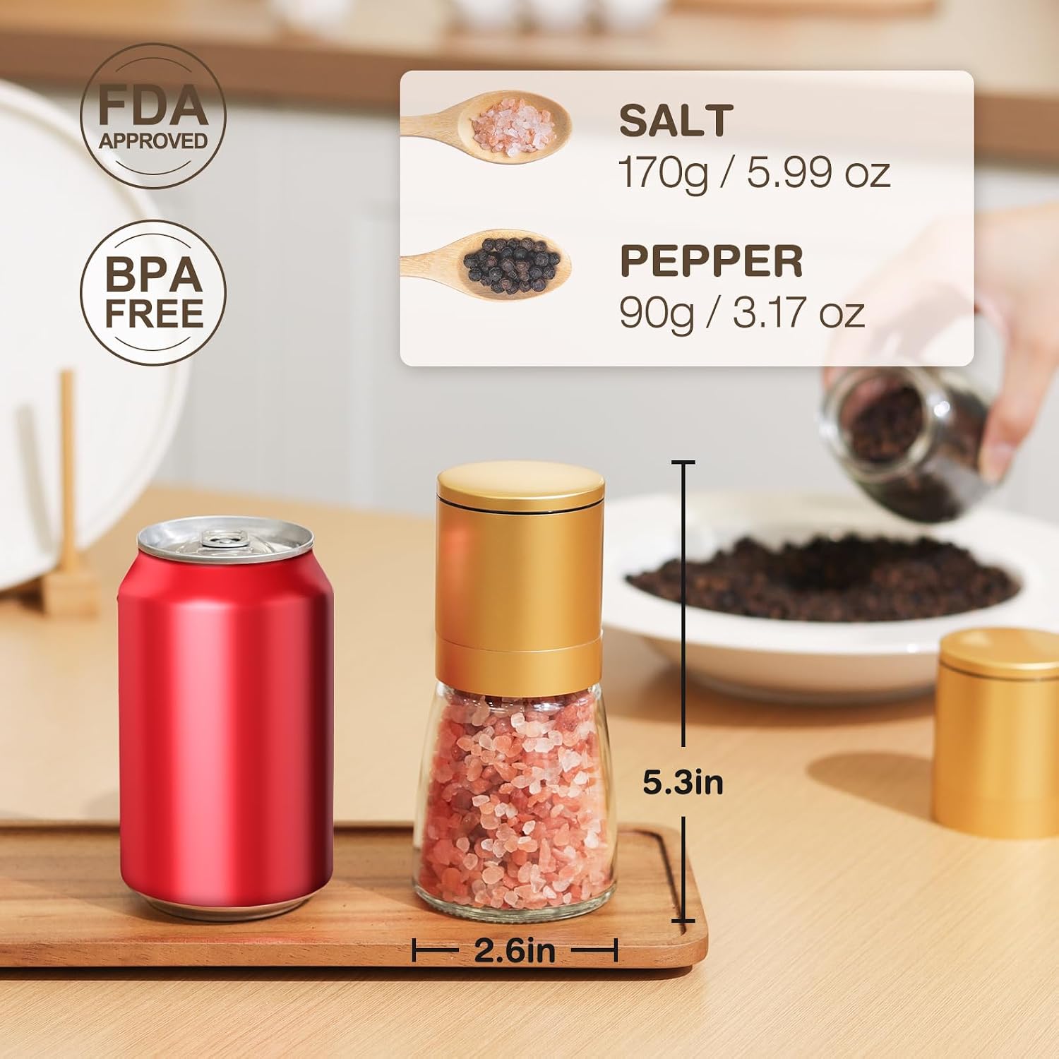Vucchini Stainless Steel Salt and Pepper Grinder Set Manual