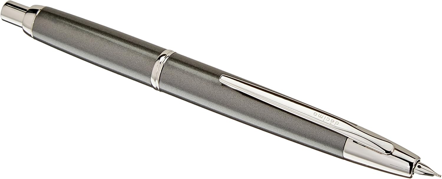 Pilot Fountain Pen Capless Decimo, Dark Gray Myca Body, F-Nib