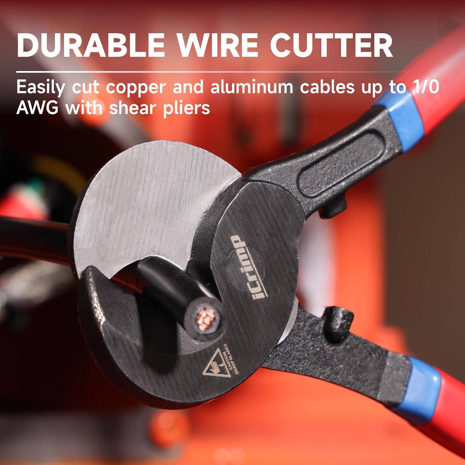 iCrimp Cable Lug Crimping Tool for Heavy Duty Wire Lugs AWG 8-1/0 | Battery Cable Crimper, Battery Terminal, Copper Lugs