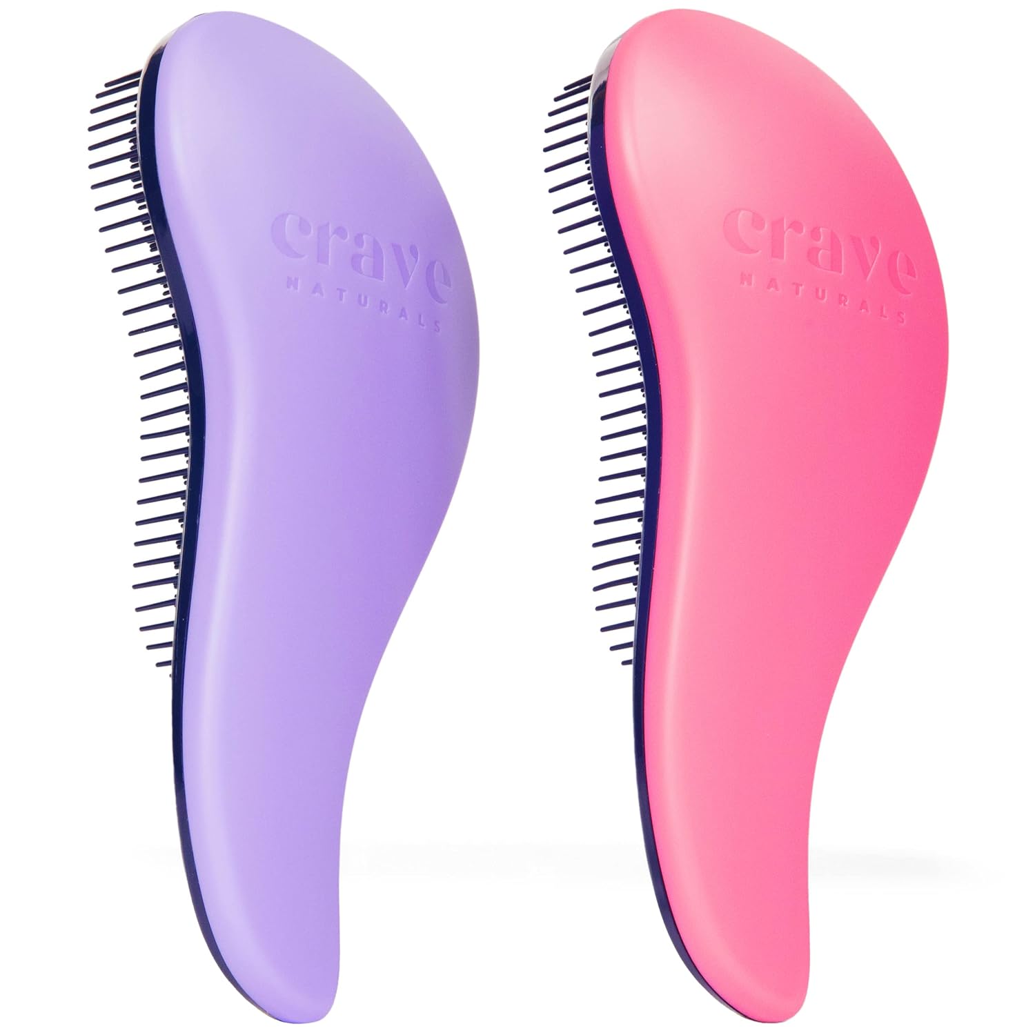 Crave Naturals Glide Thru Hair Brush - Detangler Brush for Curly, Straight, Wet or Dry Hair - Gentle Detangling Brushes for Adults, Kids, Toddlers - Hair Accessories for Women, 7.5x3" - Pink