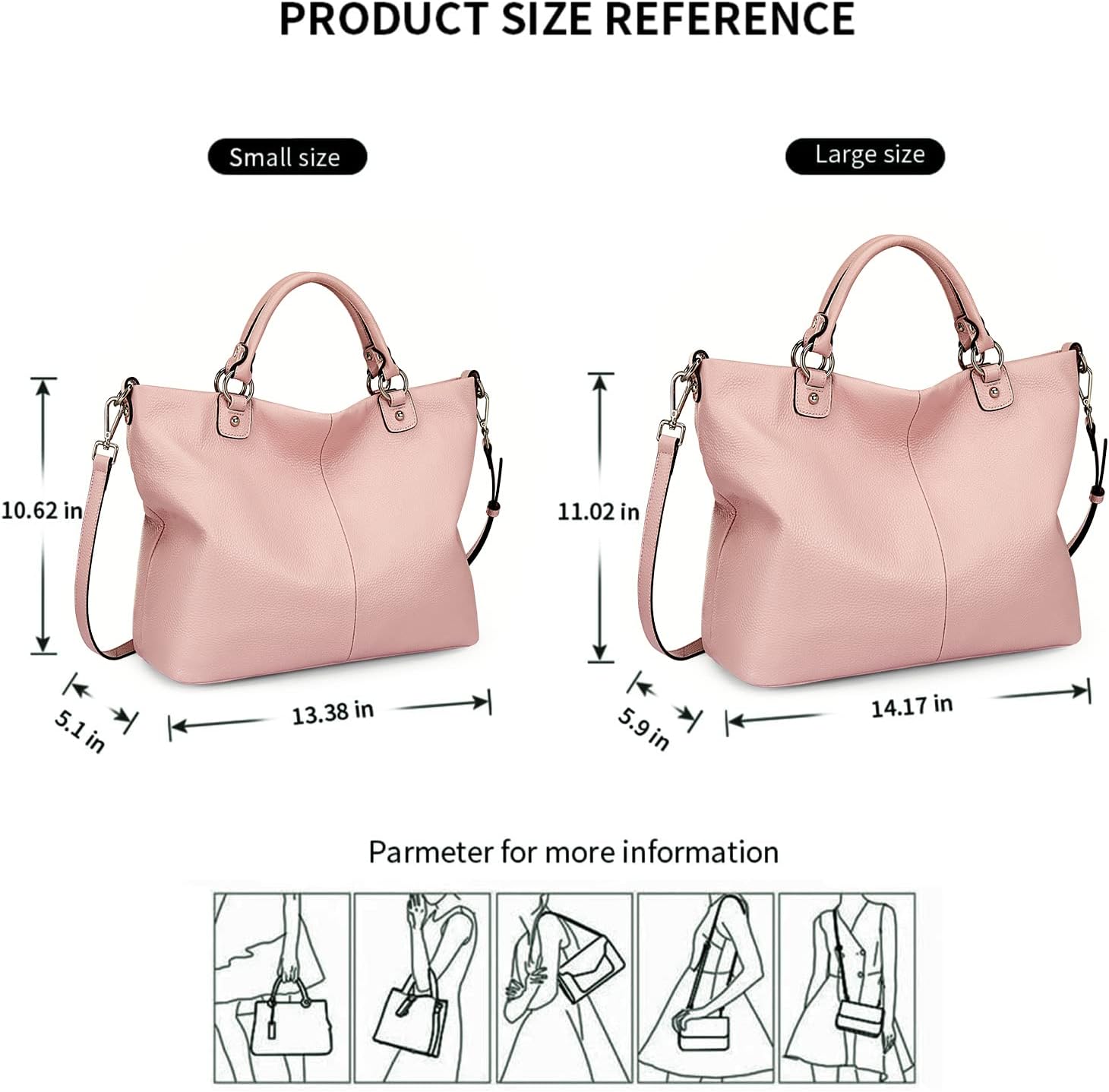 Kattee Genuine Leather Tote Purse for Women, Top Handle Satchel | Soft genuine leather tote with roomy storage and versatile carry for work, shopping, and travel.