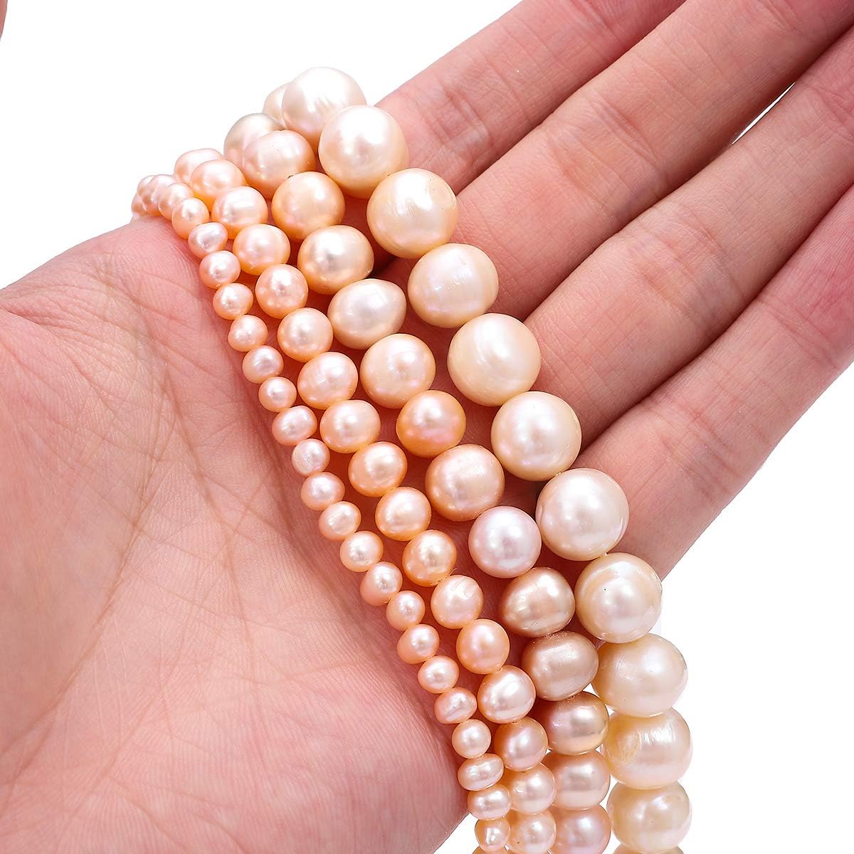 BEADIA Natural Pearl Beads Side Hole 7-8mm Purple Freshwater Cultured Loose Gemstone Beads for DIY Jewelry Making 13.8''/Strand