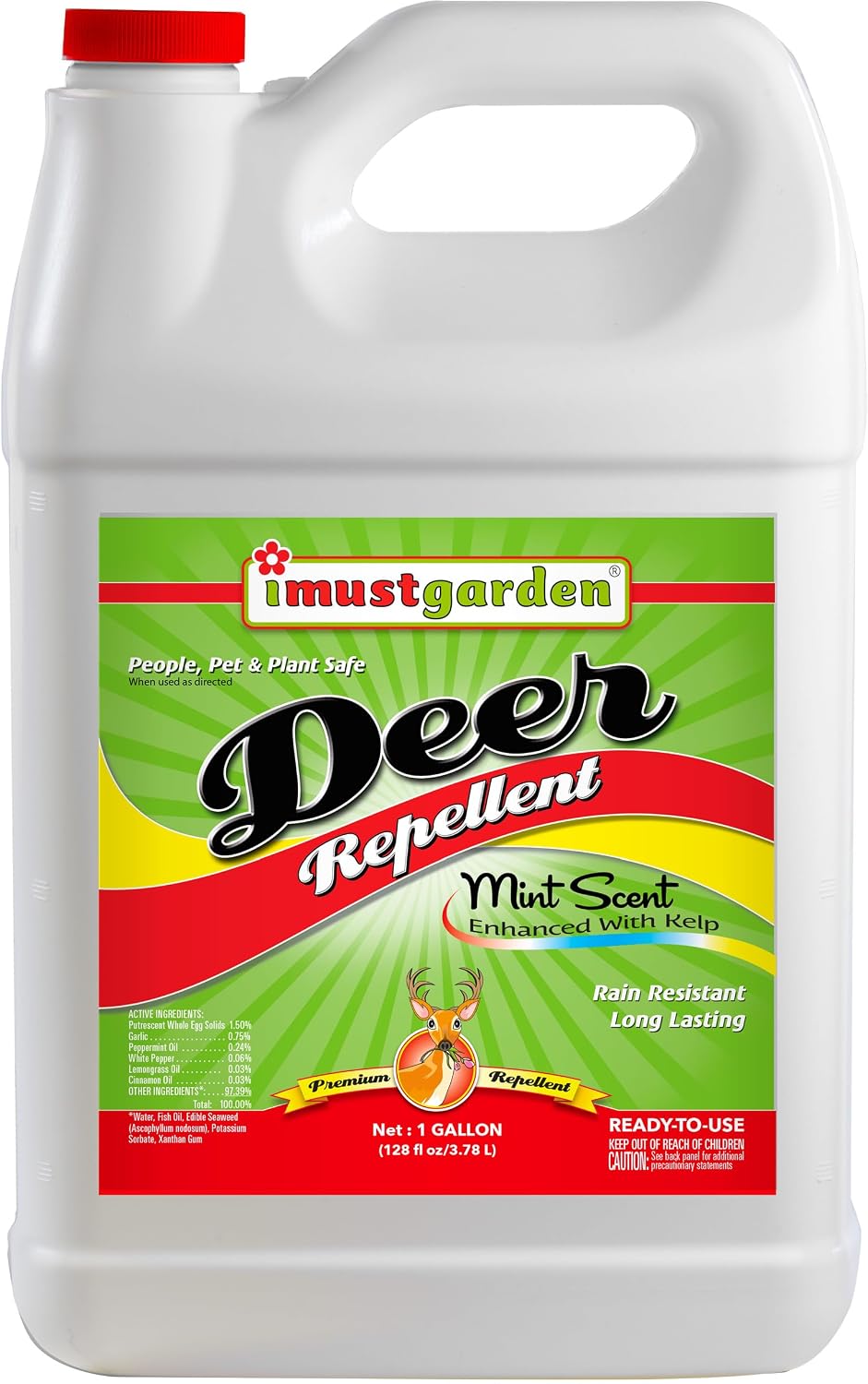 I Must Garden Deer Repellent: Powerful All-Natural Protection, 32oz Mint | Ready to Use Spray - Safe for Plants Pets & Pollinators - Pleasant Scent - Long-Lasting Control