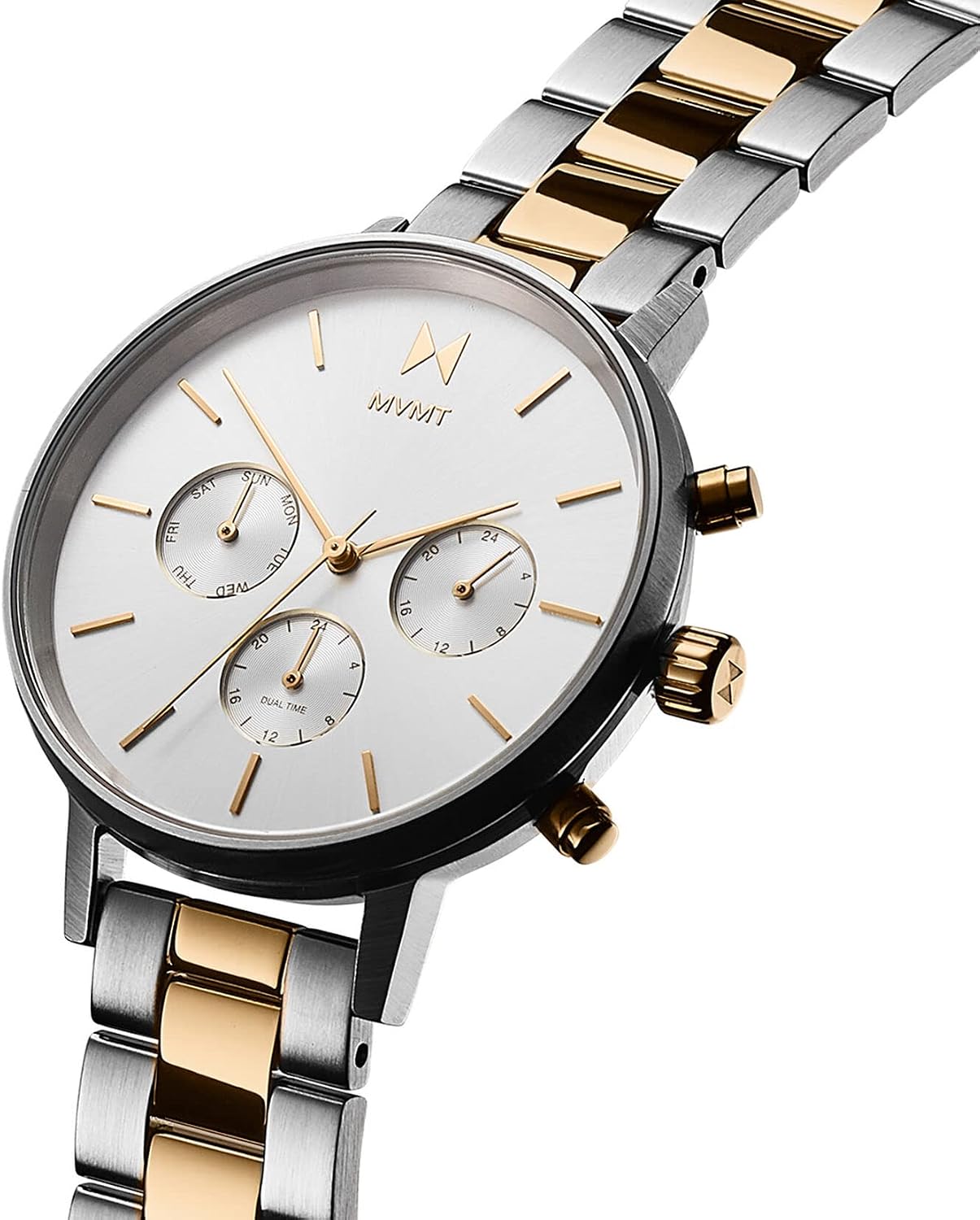 MVMT Nova - Dual Timezone Women’s Wristwatch - Minimalist Dress - 3 ATM/30 Meters Water-Resistant Timepiece - Interchangeable Bands - 38mm