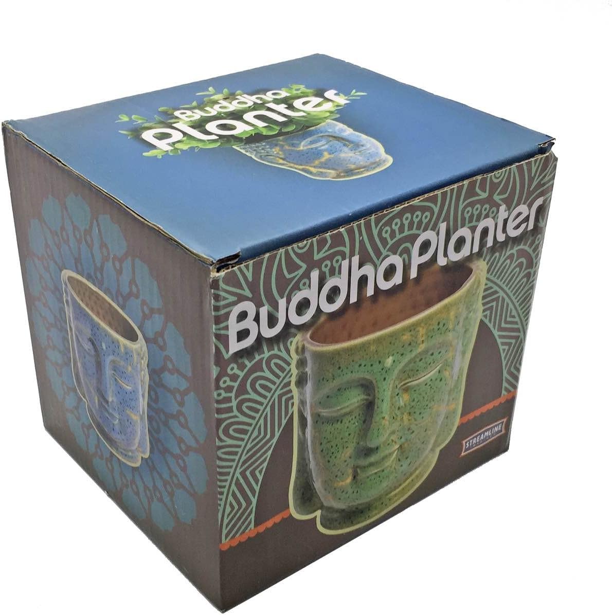 Streamline Imagined Buddha Head Ceramic Planter Pot