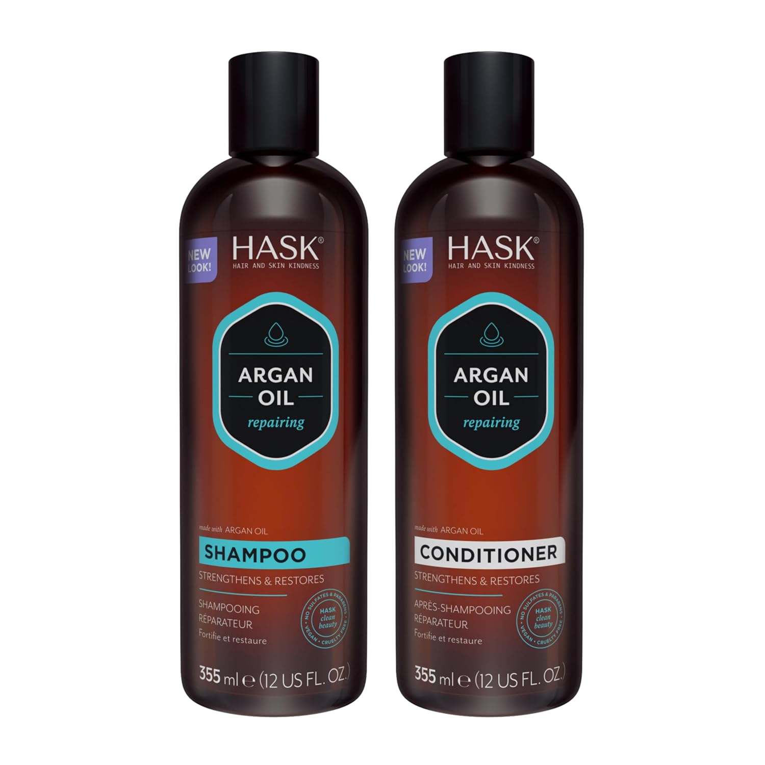 HASK Biotin Boost Thickening Shampoo + Conditioner Set | Adds Fullness, Strengthens, Volumizes, Sulfate-Free, Paraben-Free, Gluten-Free, Color Safe | 12oz each