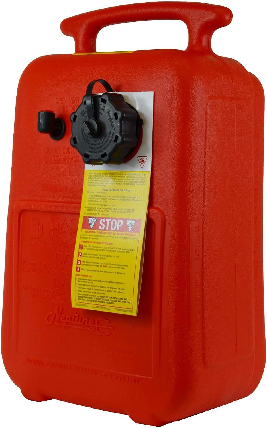 Scepter 3.2 Gallon Portable Marine Gas Can, Boat Fuel Tank with Top Handle | Underseat Design, 2-Way Vented Cap, Built-In Fuel Gauge and Pick-Up, EPA & CARB Compliant, 14"L x 10.5"W x 9"H (08576)
