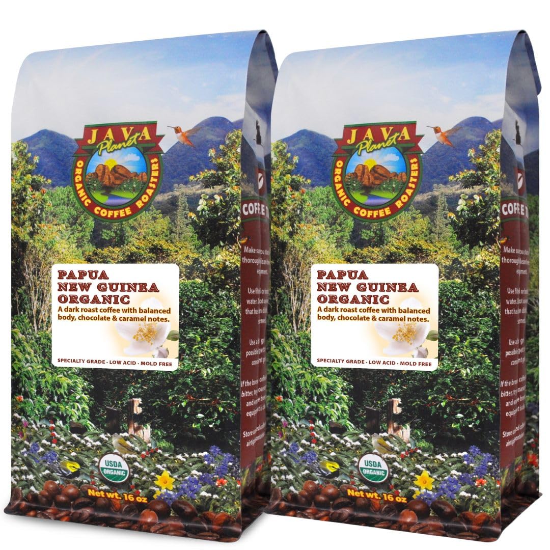 Java Planet Low Acid Organic Espresso Beans, Dark Roast Coffee Beans, 16 oz
