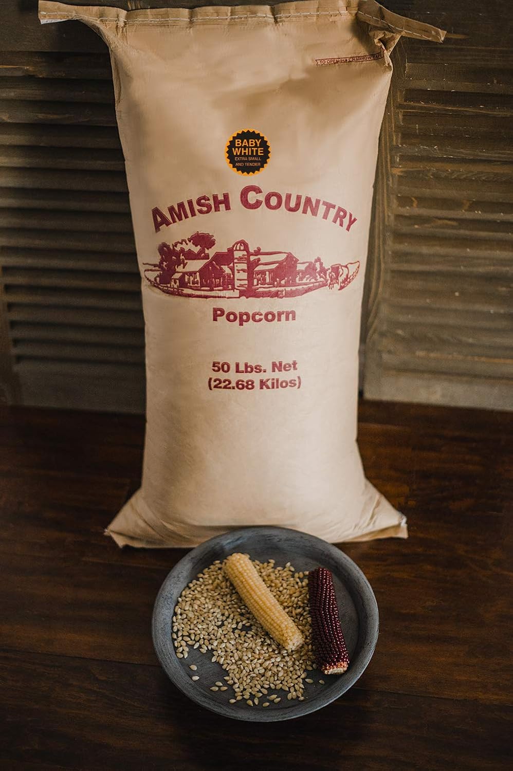 Amish Country Popcorn | 2 lb Bag | Baby White Popcorn Kernels | Small and Tender | Old Fashioned, Non-GMO and Gluten Free (Baby White - 2 lb Bag)