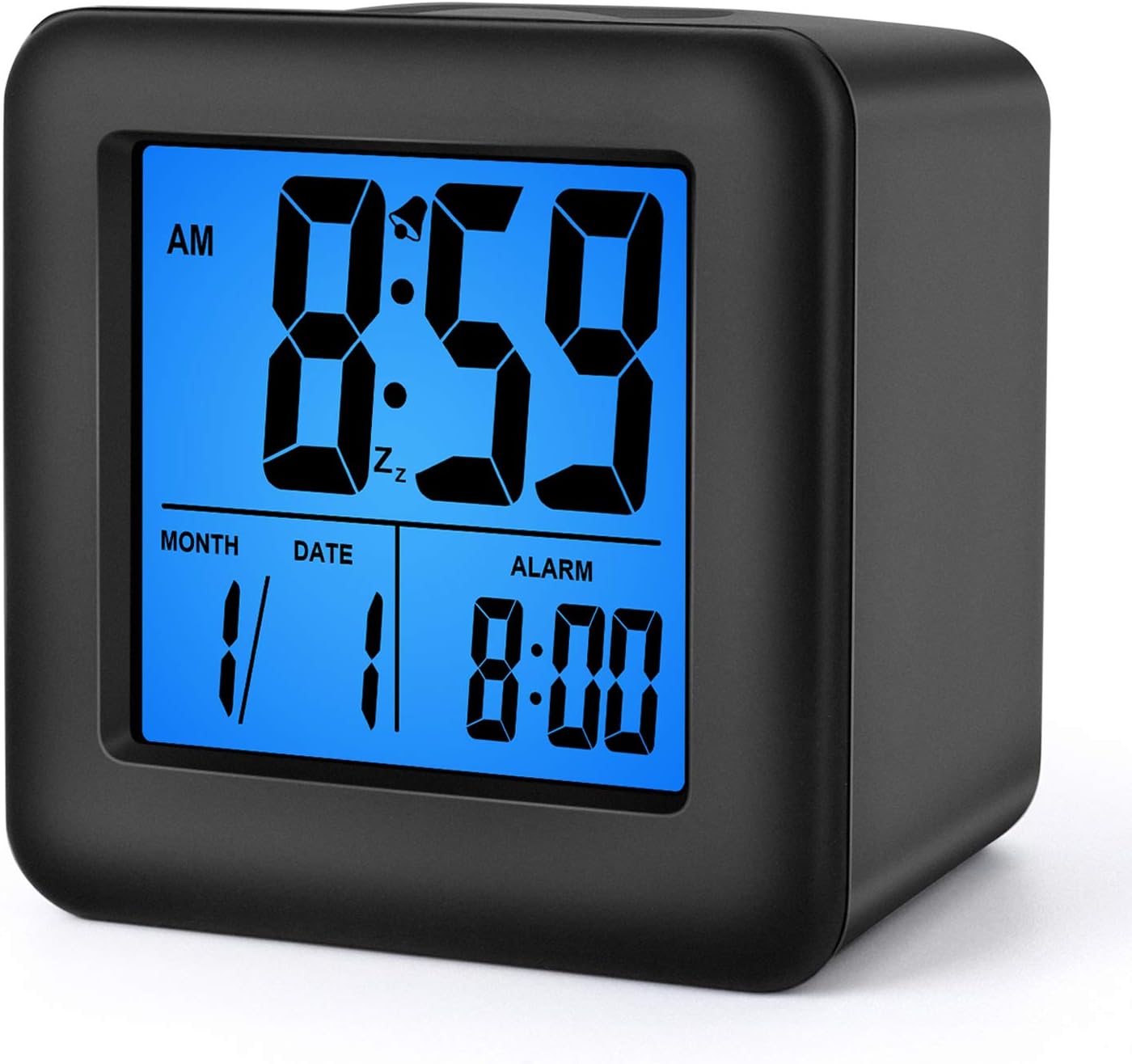 Plumeet Digital Alarm Clock Kids Clock with Snooze and White Nightlight - Easy Setting Travel Alarm Clocks Display Time, Date