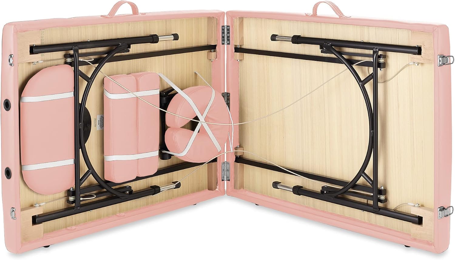 Saloniture Professional Portable Lightweight Bi-Fold Massage Table with Aluminum Legs - Includes Headrest, Face Cradle