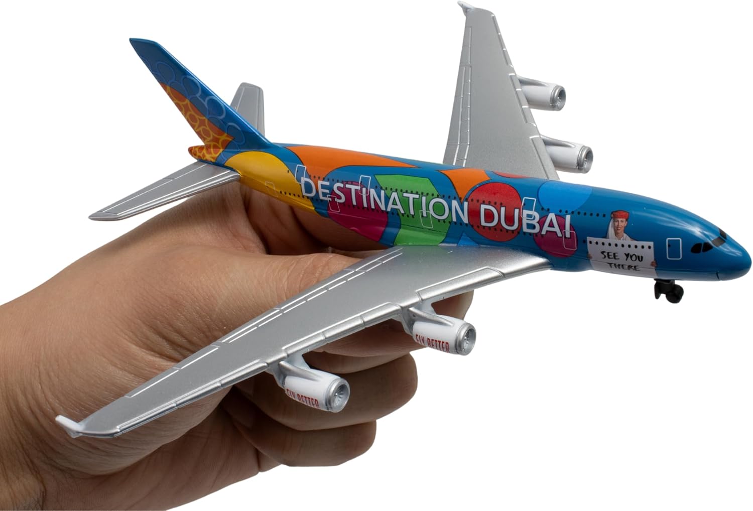 Daron Toy Airplane RT9904 – Emirates A380 – Die-Cast Metal Model Airplane Toy with Plastic Parts for Kids Ages 3+