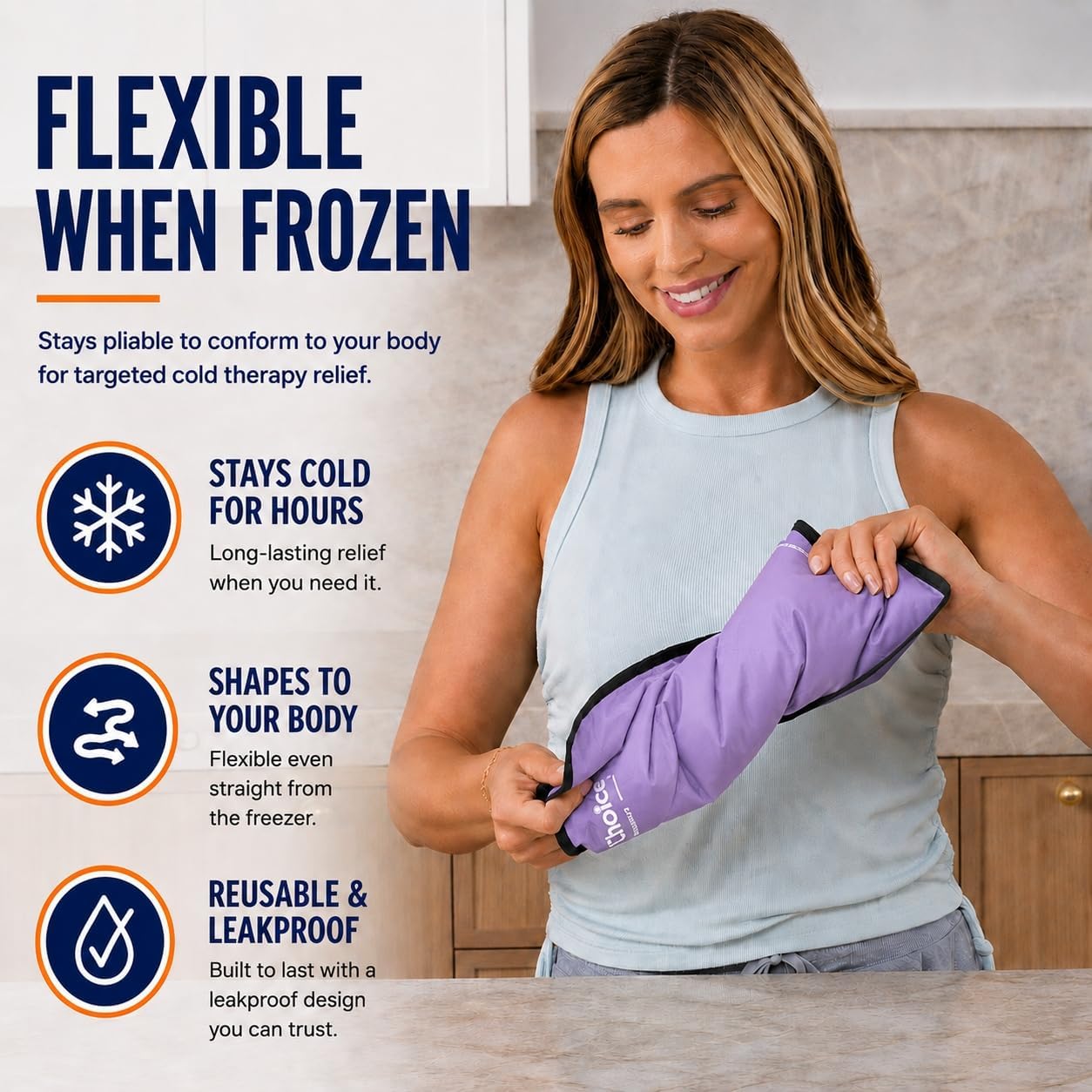 Gel Soft Flexible Ice Pack for Injuries Reusable - (Large: 11"x14.5") for Hip, Shoulder, Knee, Back - Comfy Cold Pack Compress for Swelling, Bruises, Surgery