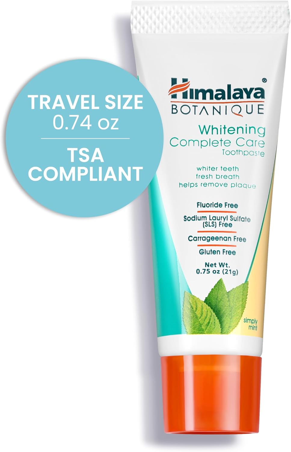 Himalaya Botanique Whitening Complete Care Toothpaste, Teeth Whitening, Fights Plaque, Fluoride Free, No Artificial Flavors, SLS Free, Cruelty Free, Foaming, Simply Mint Flavor, 5.29 Oz, 4 Pack