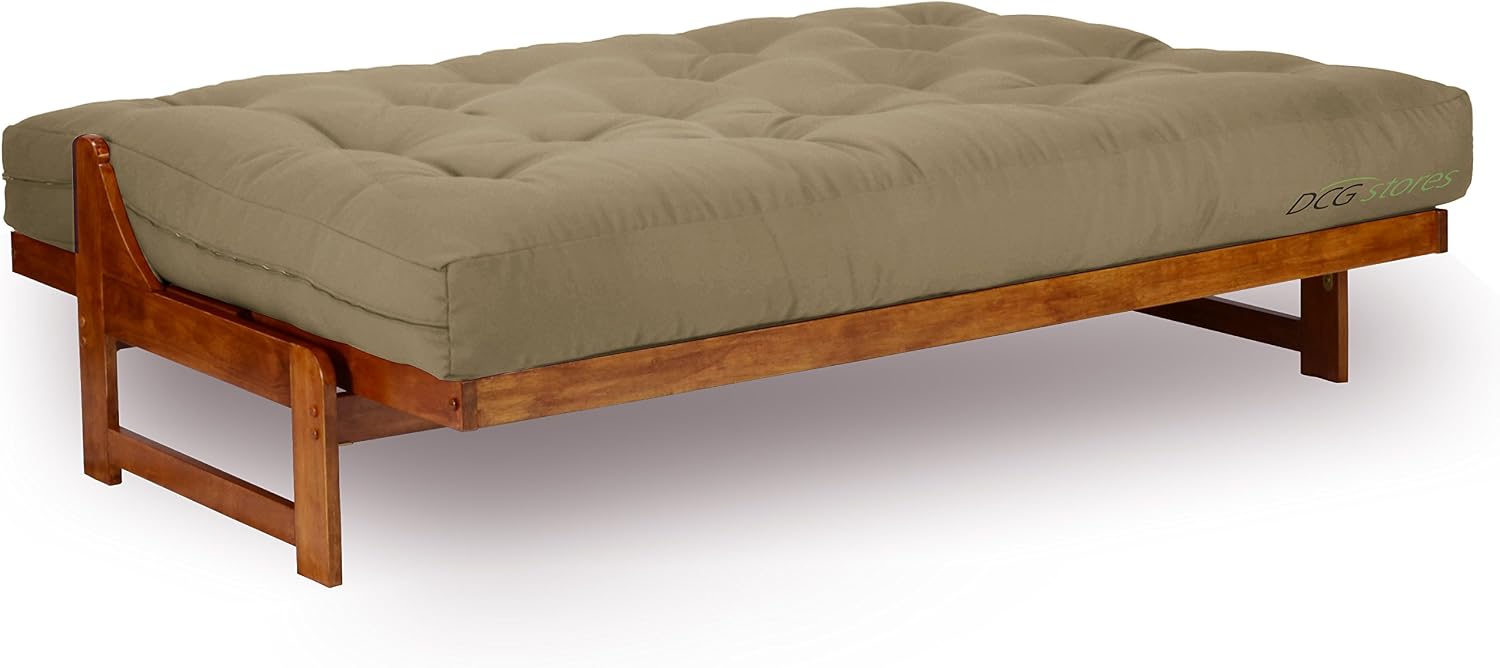 Nirvana Futons Plush, Comfortable 8-Inch Full Futon Mattress, Microfiber Fudge - Made in USA