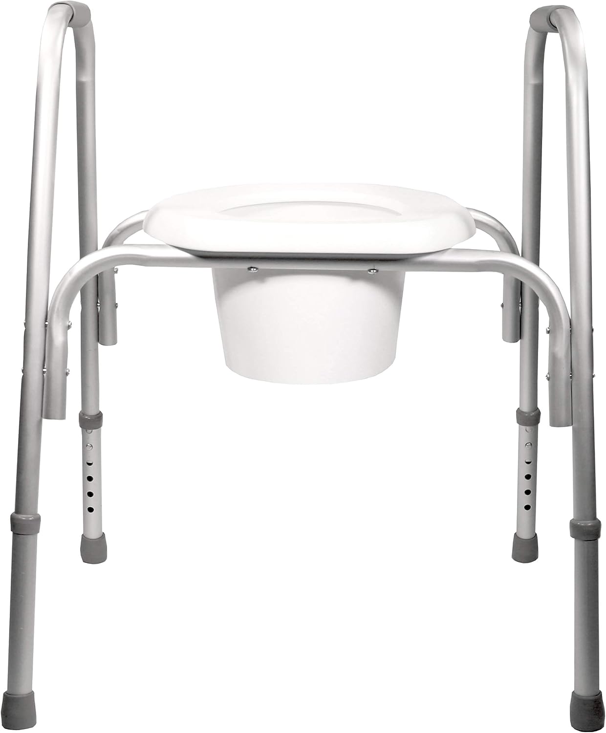 PCP Raised Toilet Seat and Safety Frame, Pre-Assembled Tool Free, Secure Adjustable Height, Made in USA, Regular