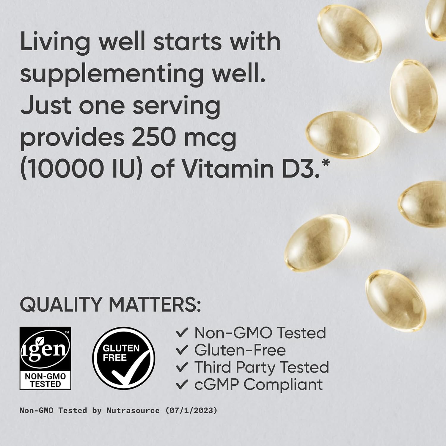 Sports Research® Vitamin D3 5000iu/125mcg with Coconut Oil, 360 Softgels | Extra Strength Vitamin D Supplement | Immune, Bone, Mood Support | Non-GMO, Soy Free - 360 Servings