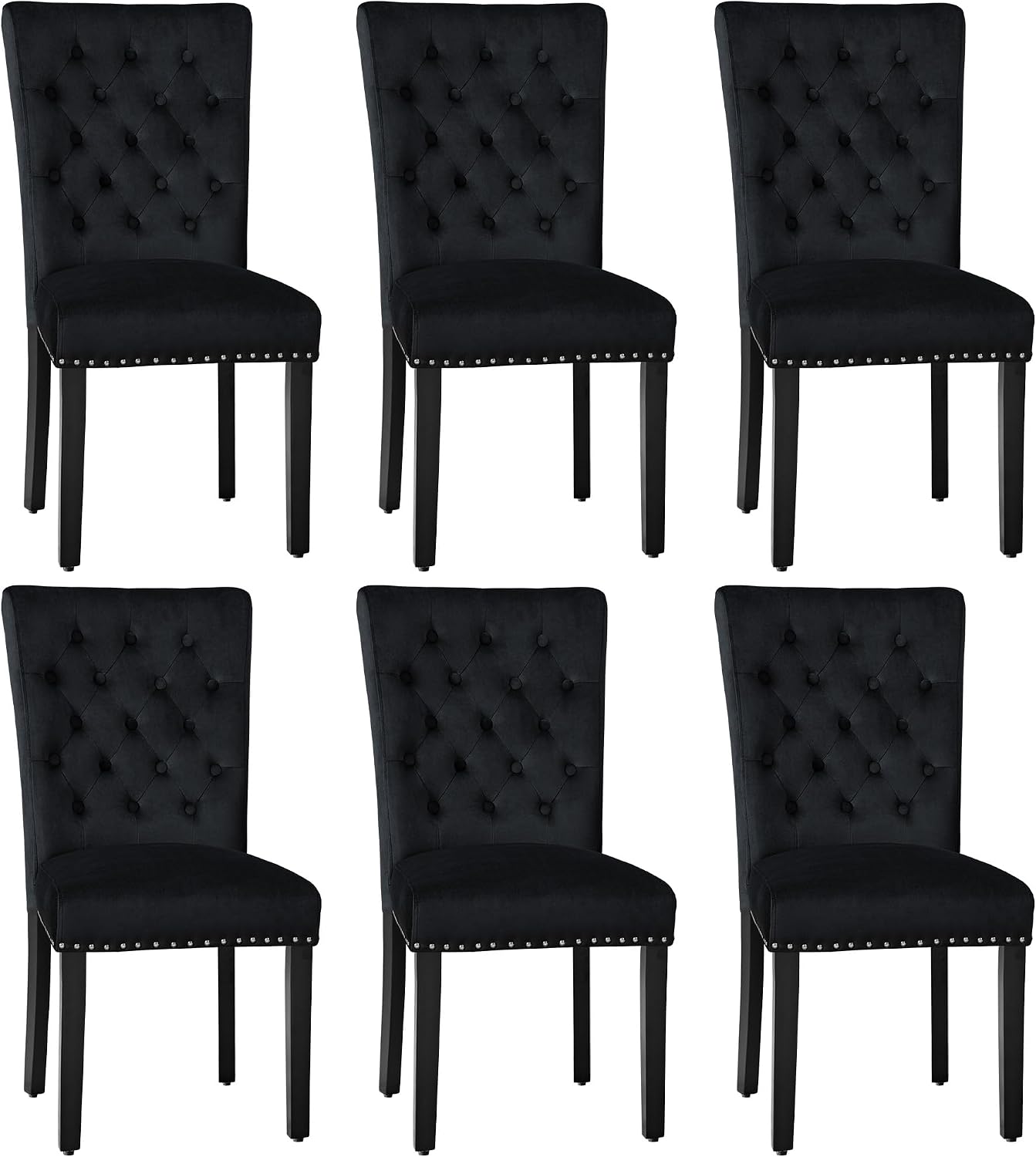 adochr Velvet Dining Chairs Set of 2, Parsons Kitchen Chair, Blue