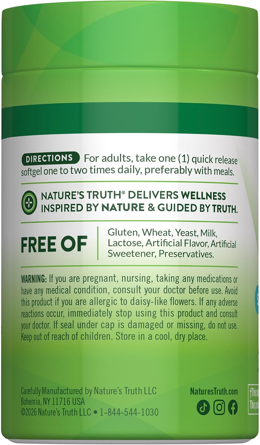 Nature's Truth Lutein and Zeaxanthin | 20 mg | 39 Softgels | with Bilberry | Non-GMO & Gluten Free Supplement