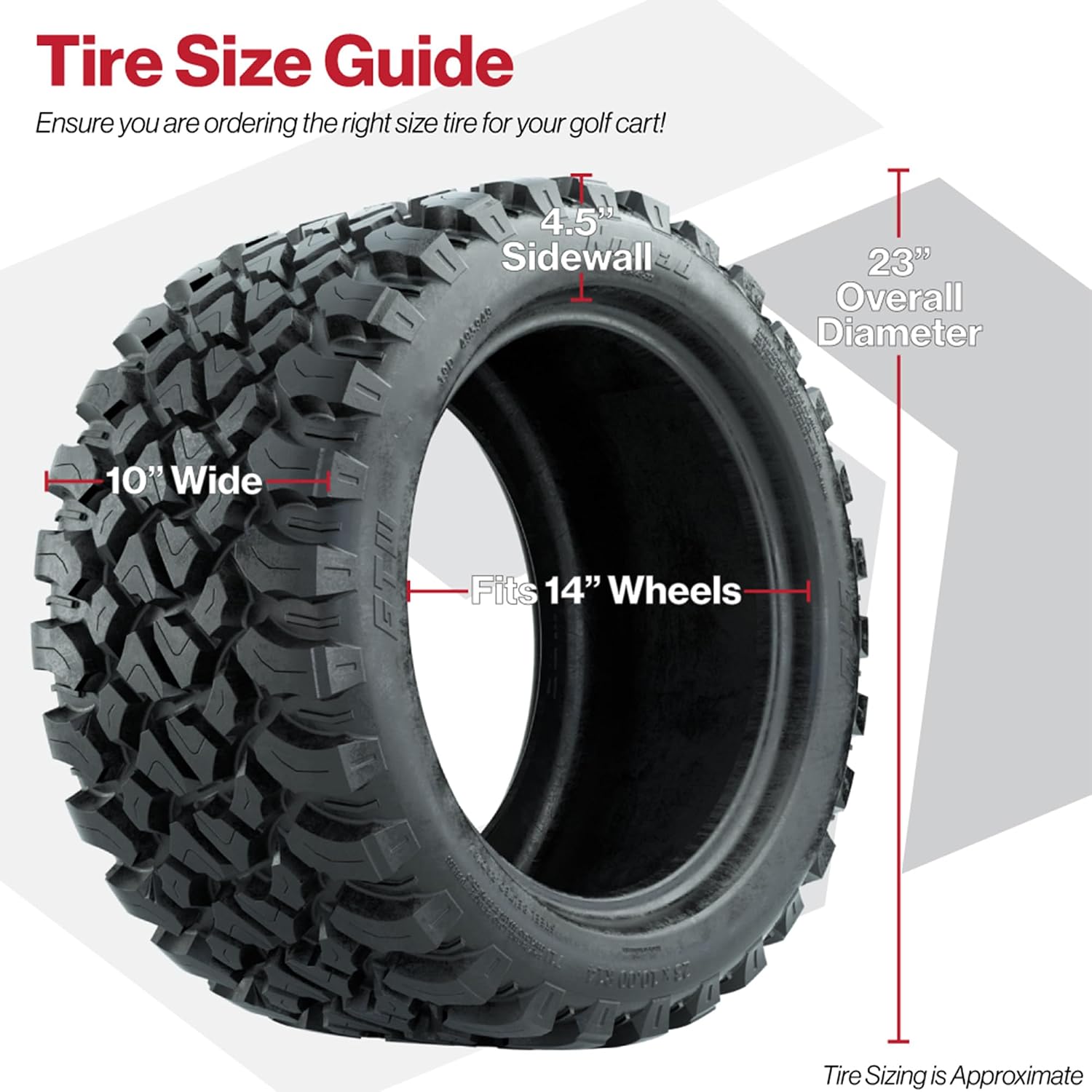 GTW Nomad 22 Inch All Terrain Radial Golf Cart Tire | 22x11-R12 | Steel Belted Radial Construction | Lift Kit Required | Universal Fitment for 12