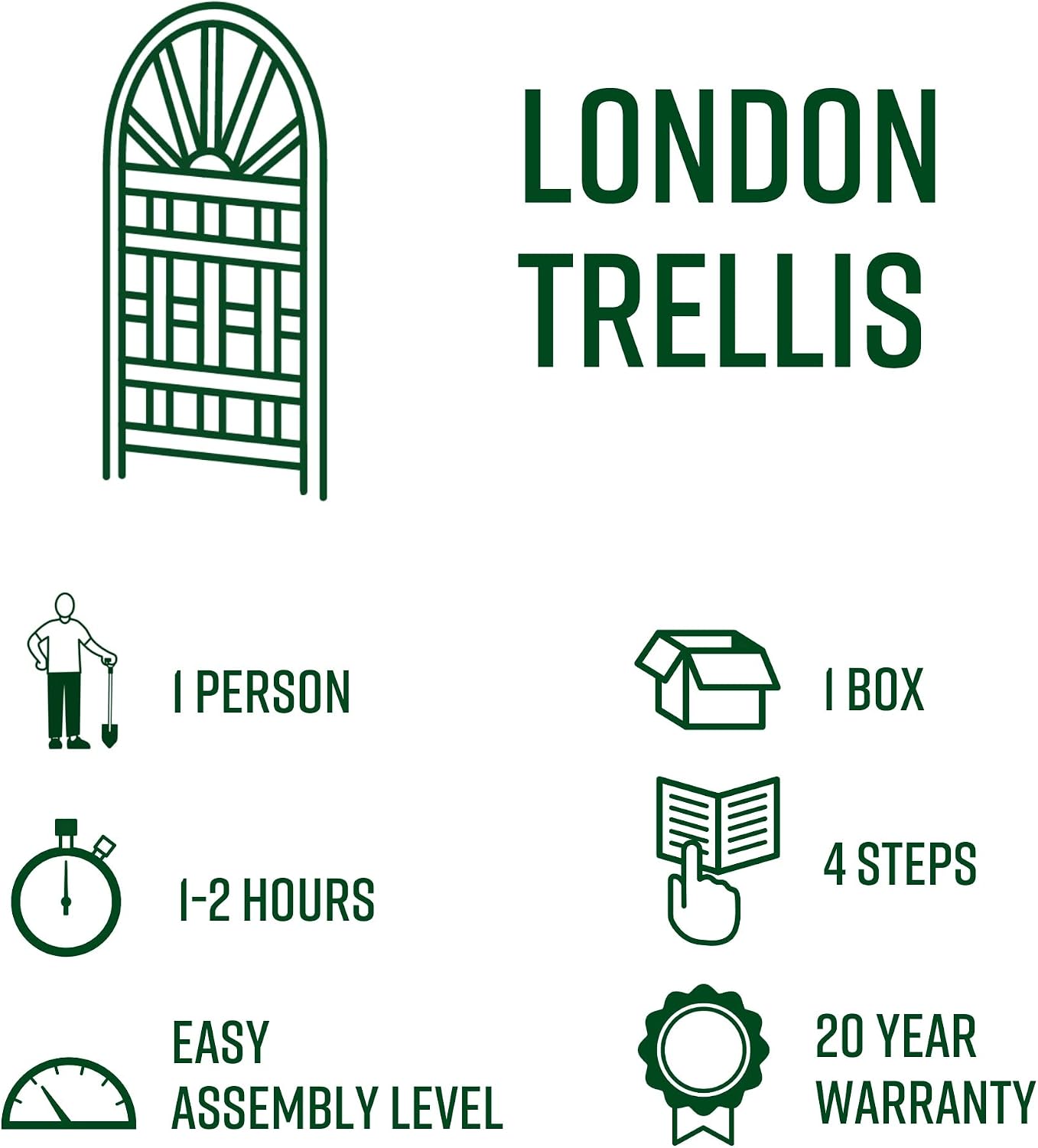 London 30"W x 78"H Vinyl Trellis