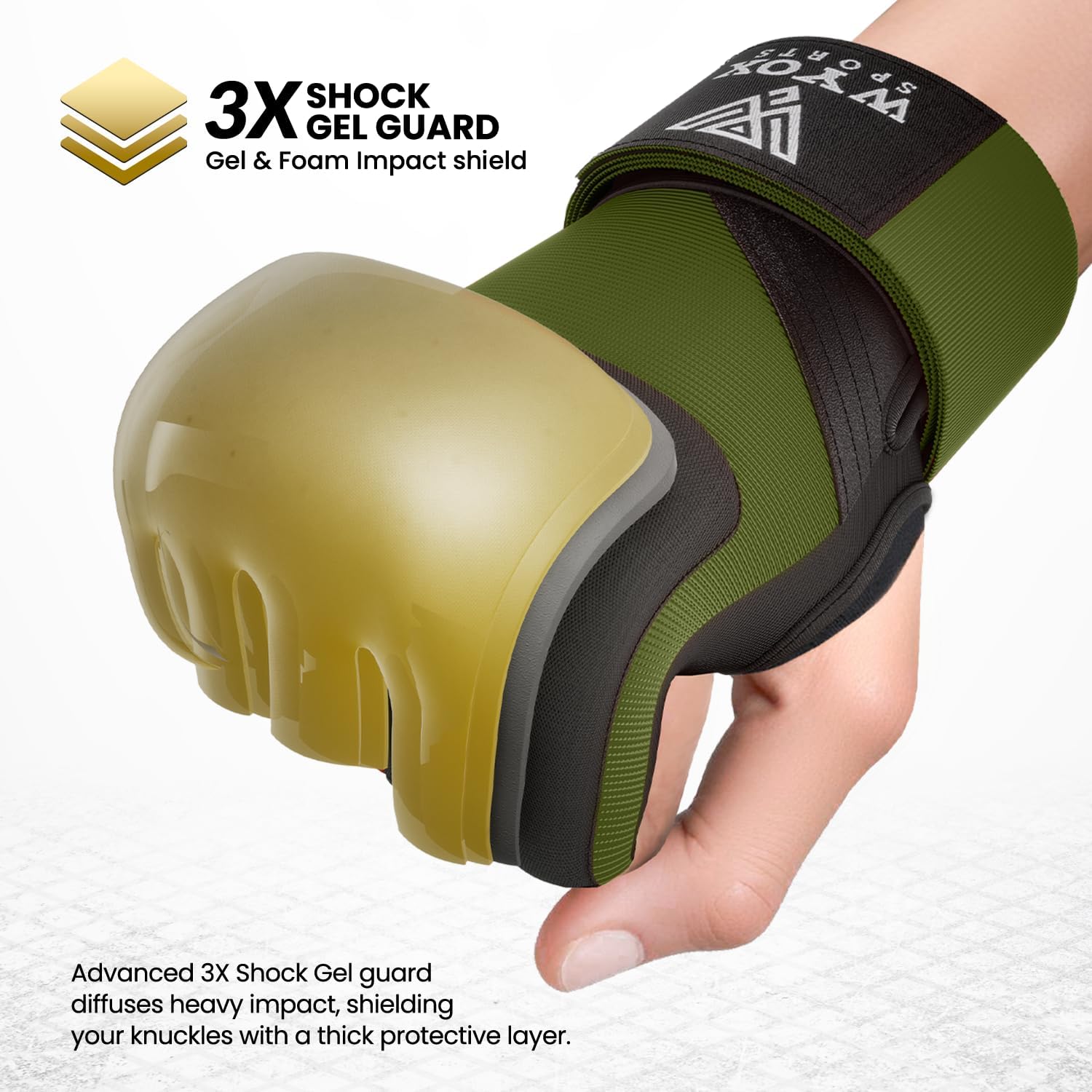 WYOX Neoprene Gel Boxing Hand Wraps Inner Gloves for Men & Women – 80cm/31in Quick Wrist Strap, Padded Knuckle Protection