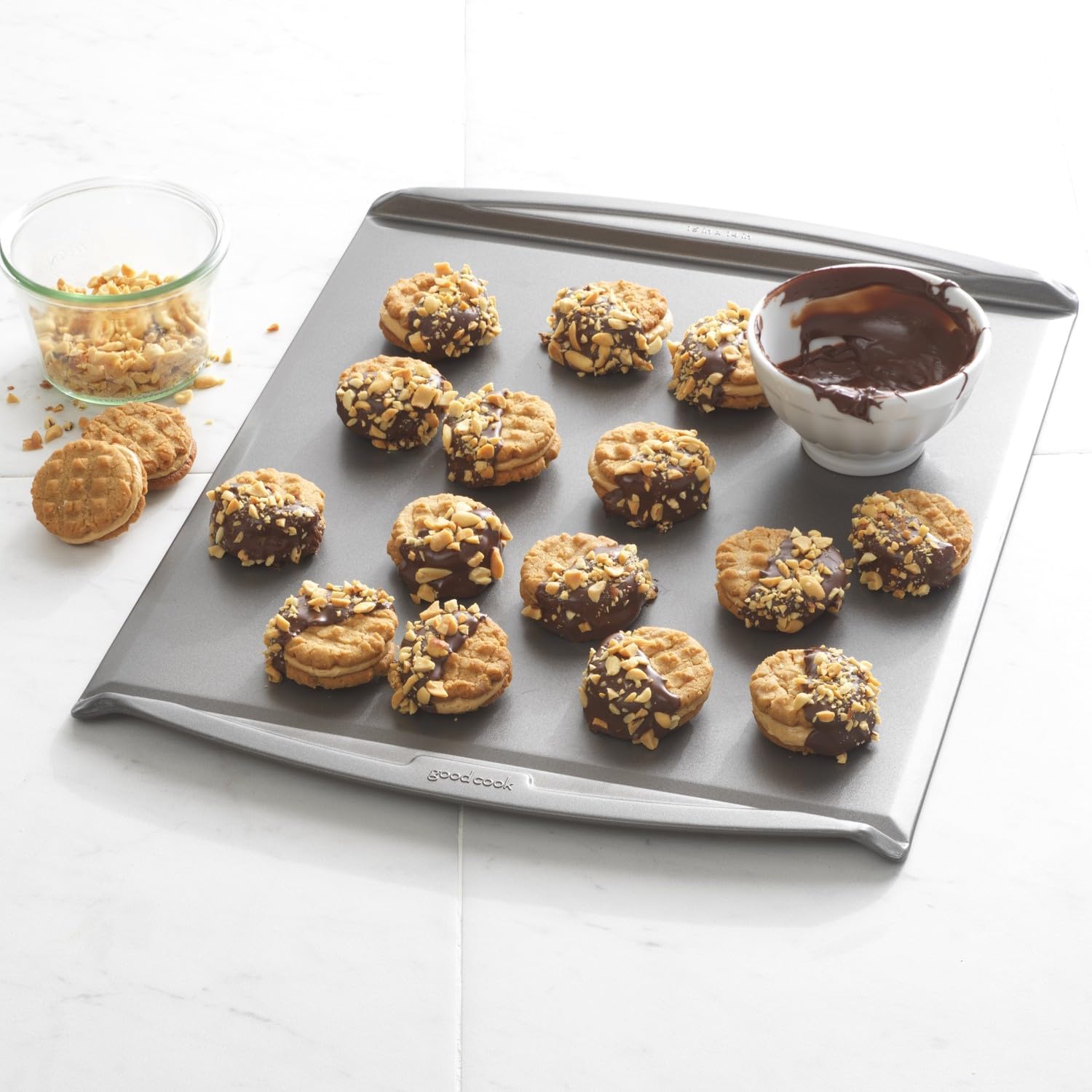 GoodCook Everyday Nonstick Steel Baking Sheet, 17 x 11-Inch, Gray
