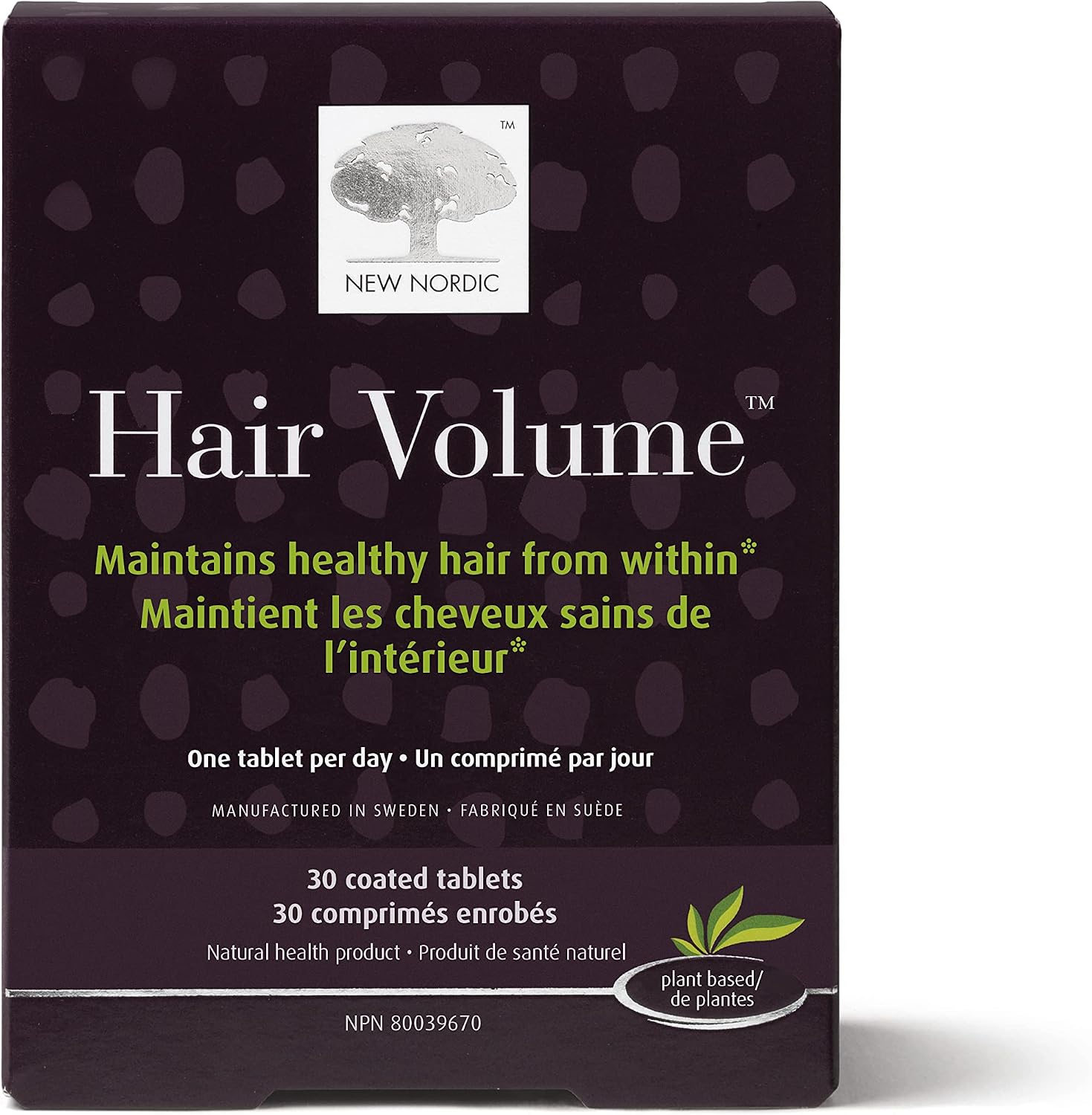 NEW NORDIC Hair Volume Daily Biotin Support Supplement | 90 Tablets | Daily hair supplement tablets made with biotin and Annurka apple extract for simple incorporation into your daily routine