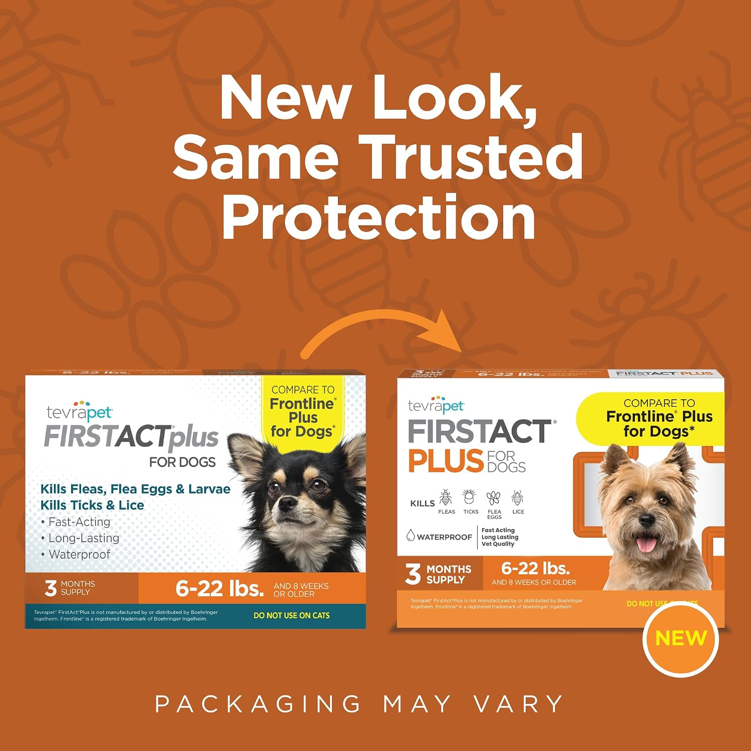 FirstAct Plus Flea Treatment for Dogs, Small Dogs 6-22 lbs, 3 Doses, Same Active Ingredients as Frontline Plus Flea and Tick Prevention for Dogs
