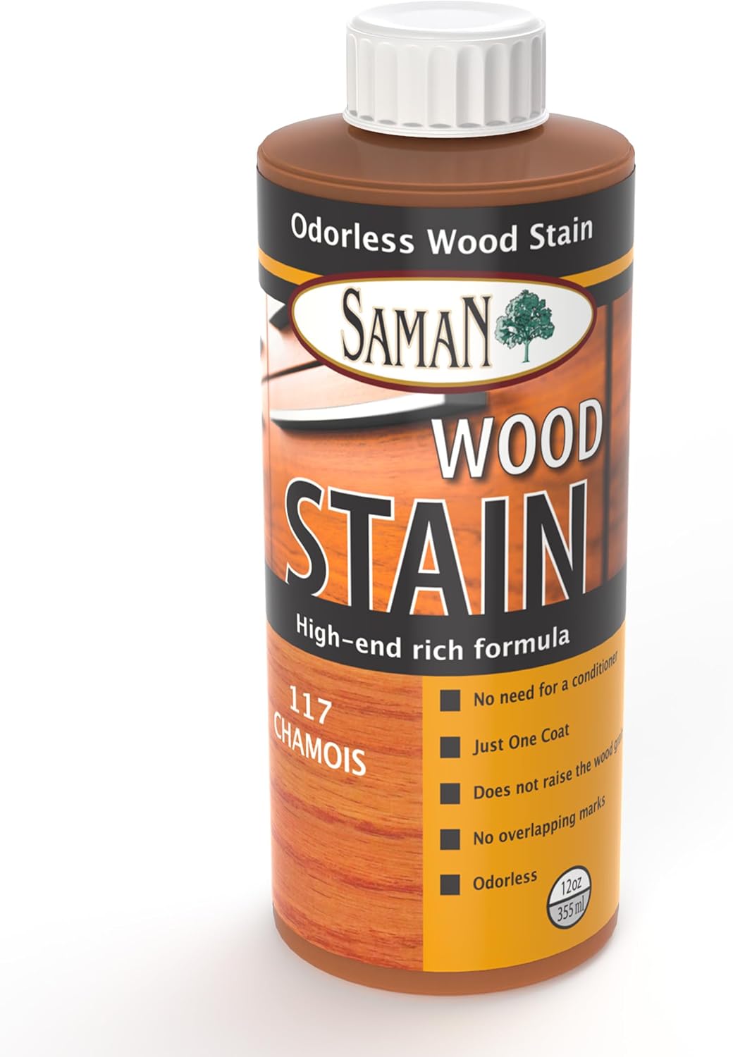 SamaN Interior Water Based Wood Stain - Natural Stain for Furniture, Moldings, Wood Paneling, Cabinets (Antique Walnut TEW-212-12, 12 oz)