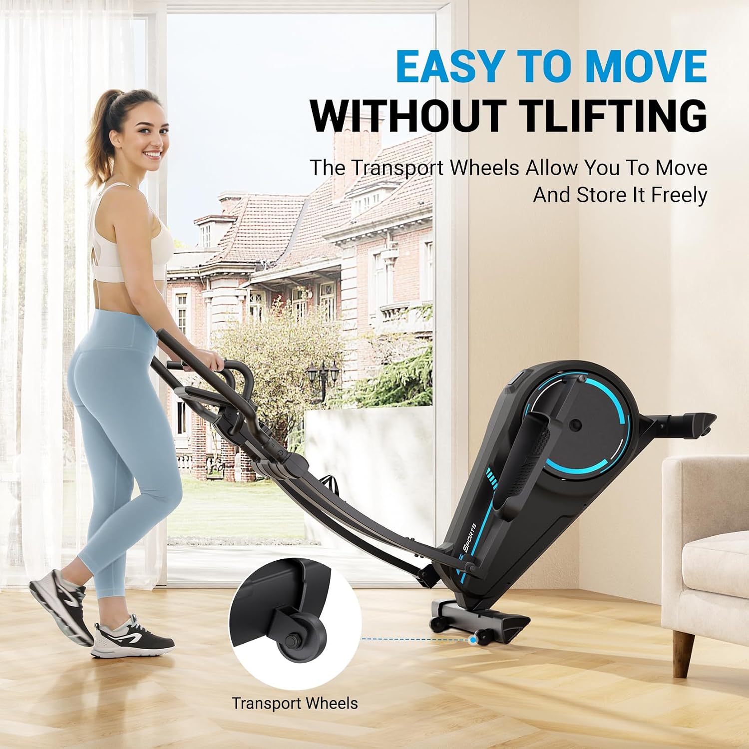 THERUN Elliptical Exercise Machine, Hyper-Quiet Magnetic Elliptical Machine for Home