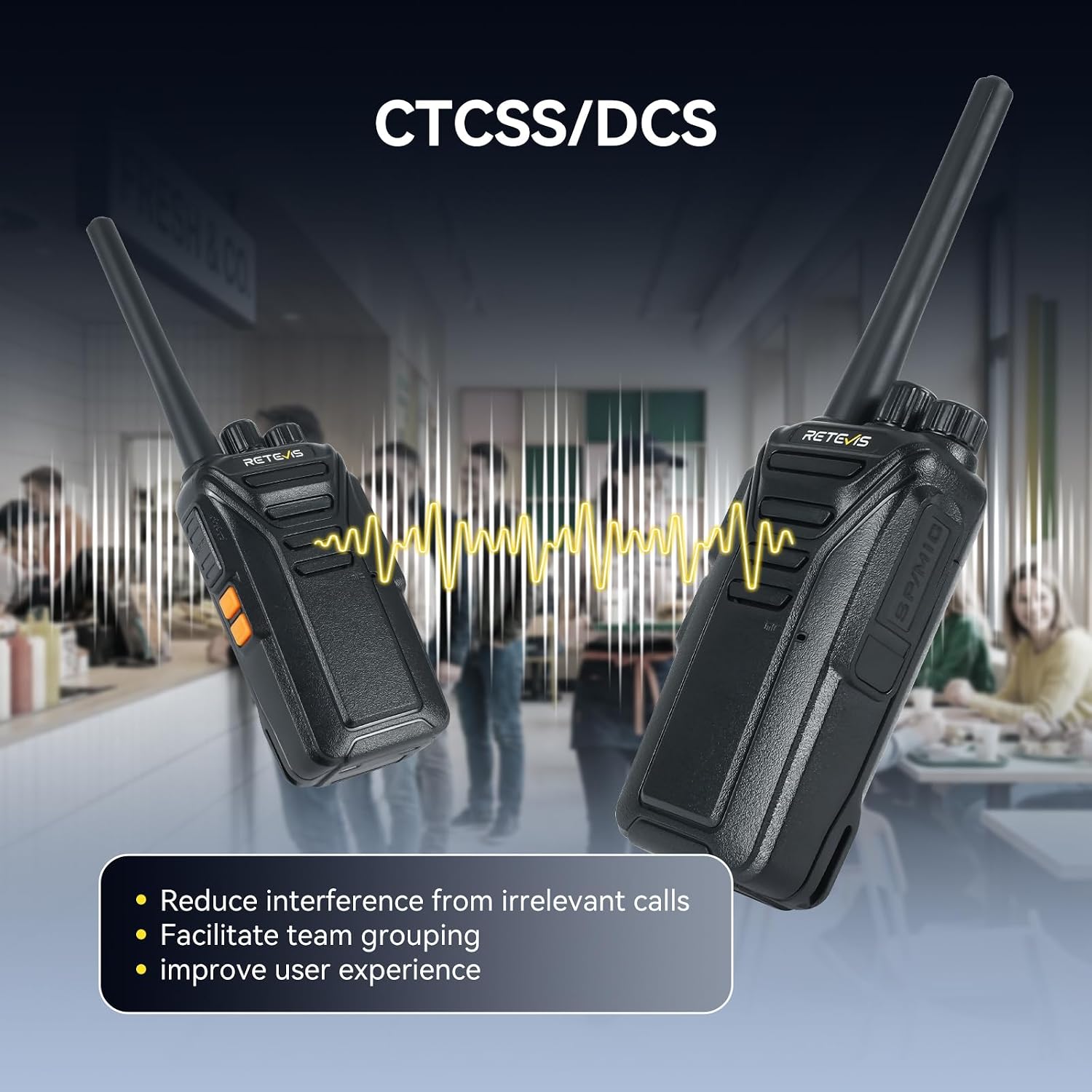 Retevis RT27 Walkie Talkies for Adults, Heavy Duty Two Way Radios 6 Pack | Durable Enough to Use, for School Construction Site Manufacturing