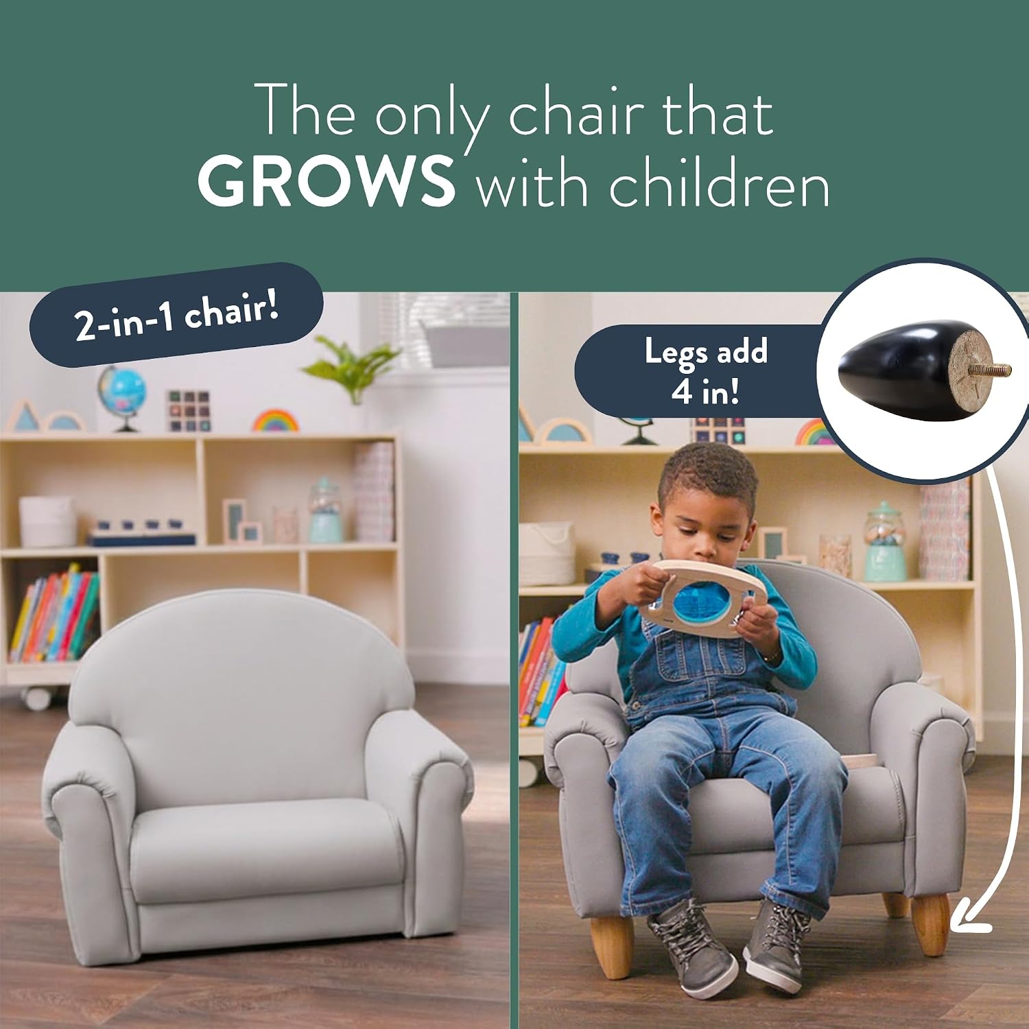 Children's Factory Upholstered Toddler Couch, Sofa, Deep Water
