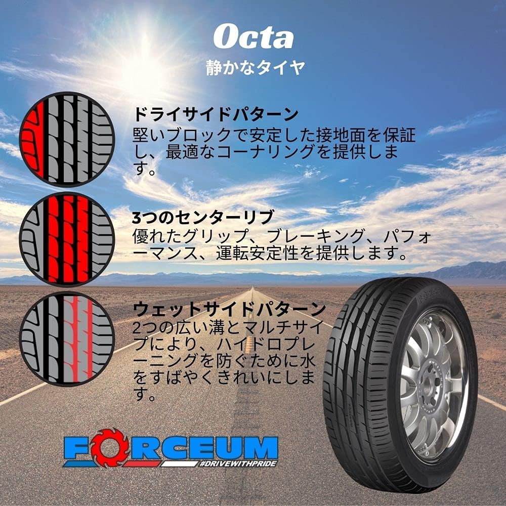 Forceum Octa All-Season High Performance Radial Tire-215/55R17 215/55ZR17 98W XL | Passenger High Performance All Season Traction 98W Rated Extra Load Radial Construction Black Sidewall Tire