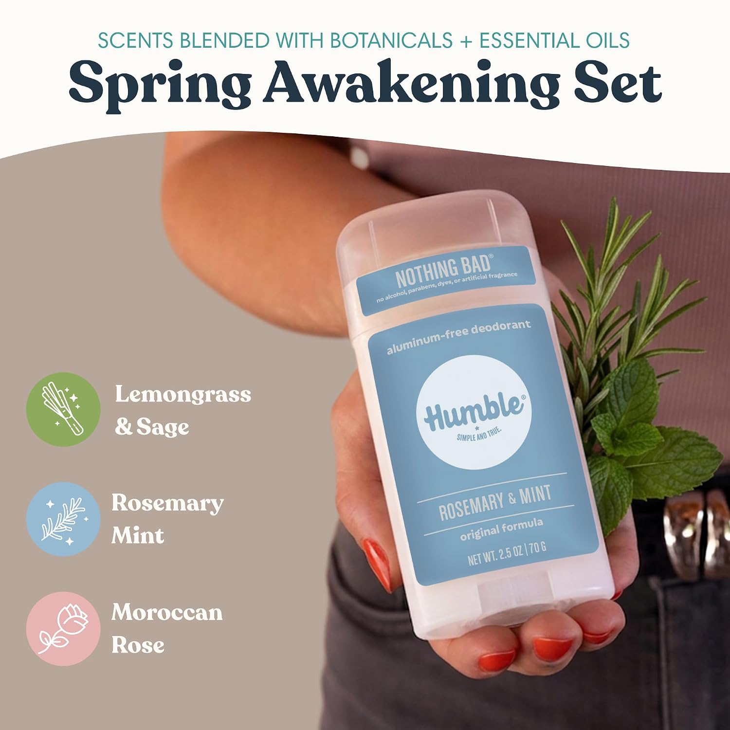 Humble Aluminum-Free Deodorant, Simply Unscented - 1 Pack | Baking Soda-Free, Clean, Fresh, Natural, Essential Oils, Sensitive Skin, Long-Lasting Odor Control, Cruelty-Free, Men & Women
