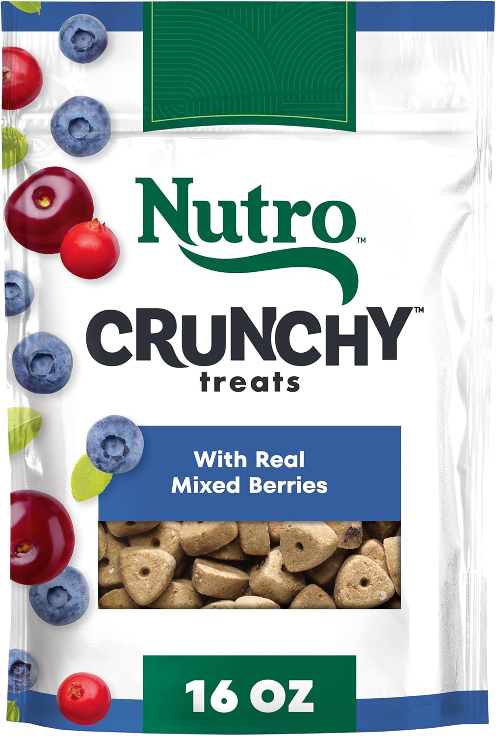 Nutro Crunchy Dog Treats with Real Mixed Berries, 16 oz | 5 calories per treat, natural ingredients, no corn, wheat, soy protein, low calorie, quality protein, ideal for training