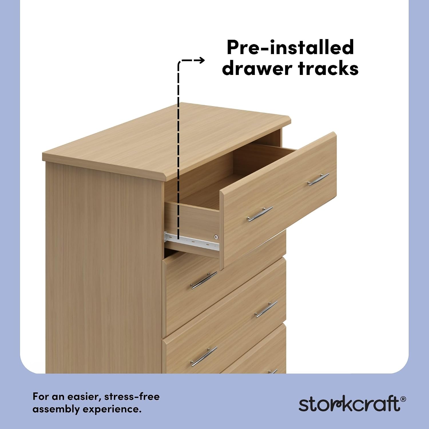 Storkcraft Brookside 2 Drawer Changing Table Dresser, Pebble Gray