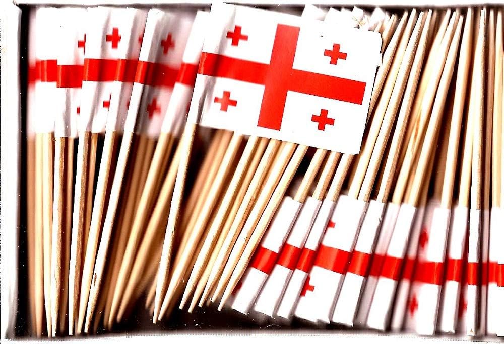 One Box of 100 Nicaragua Toothpick Flags, 100 Small Mini International Flag Cupcake Toothpicks or Cocktail Picks