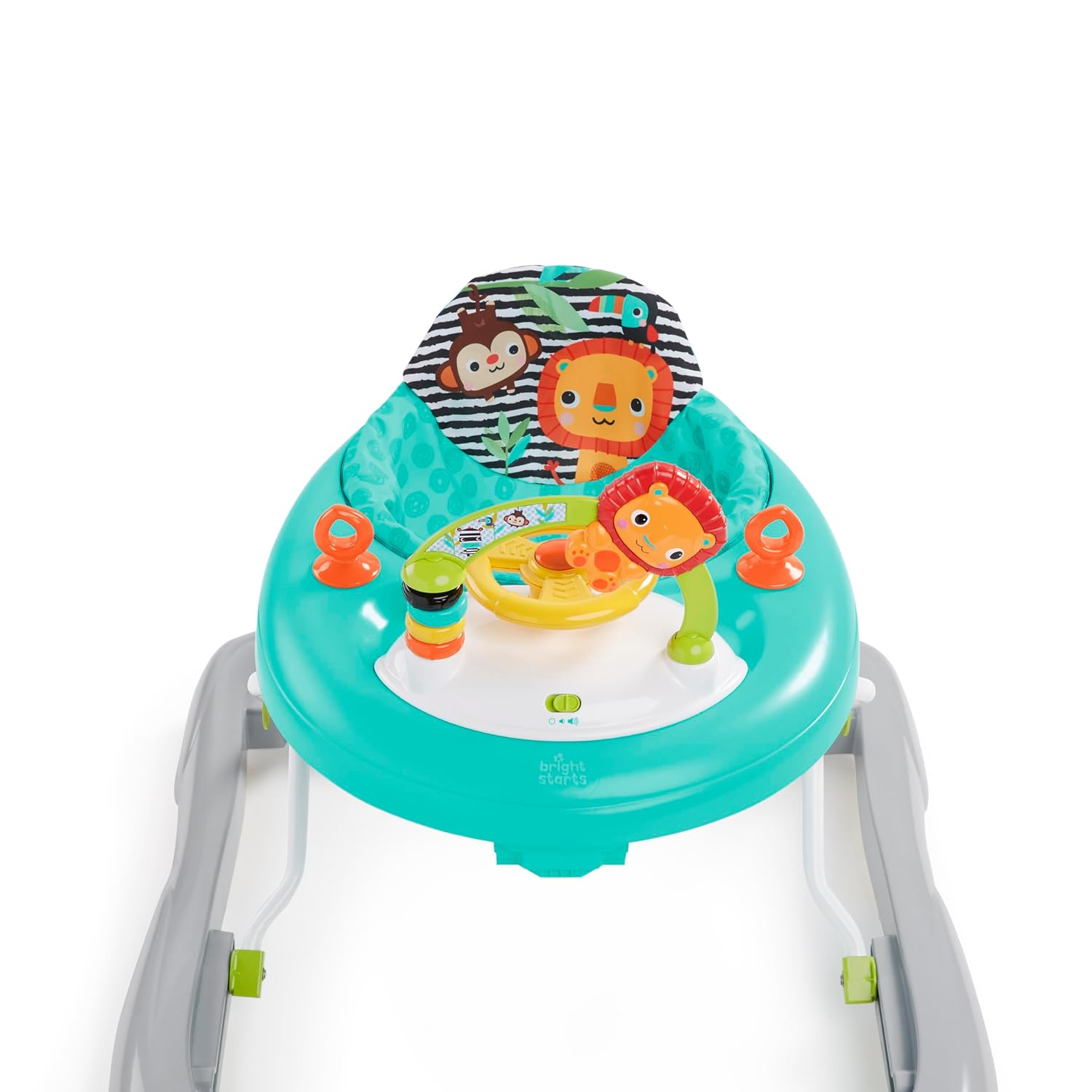 Bright Starts JuneBerry Walk-A-Bout Baby Walker and Entertainer, with Easy Fold Frame for Storage, Ages 6 Months +