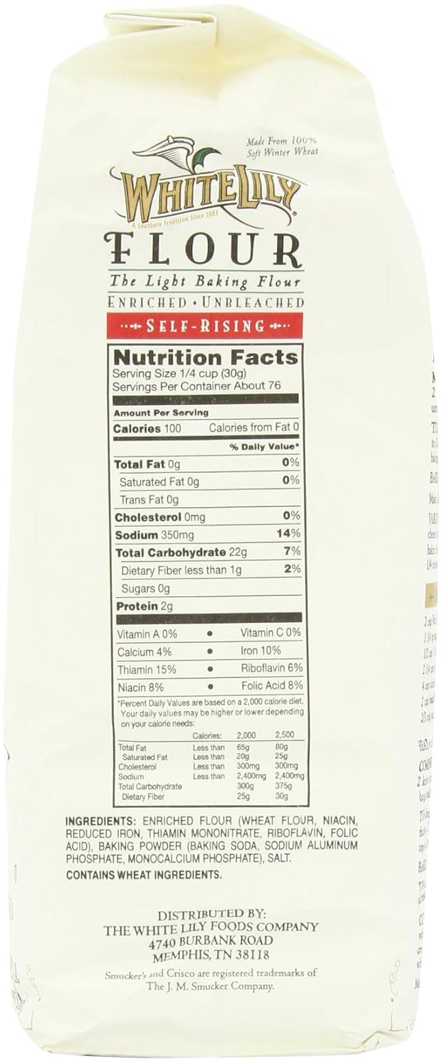 White Lily Unbleached Self-Rising Flour, 5-lb bags (2-Pack)