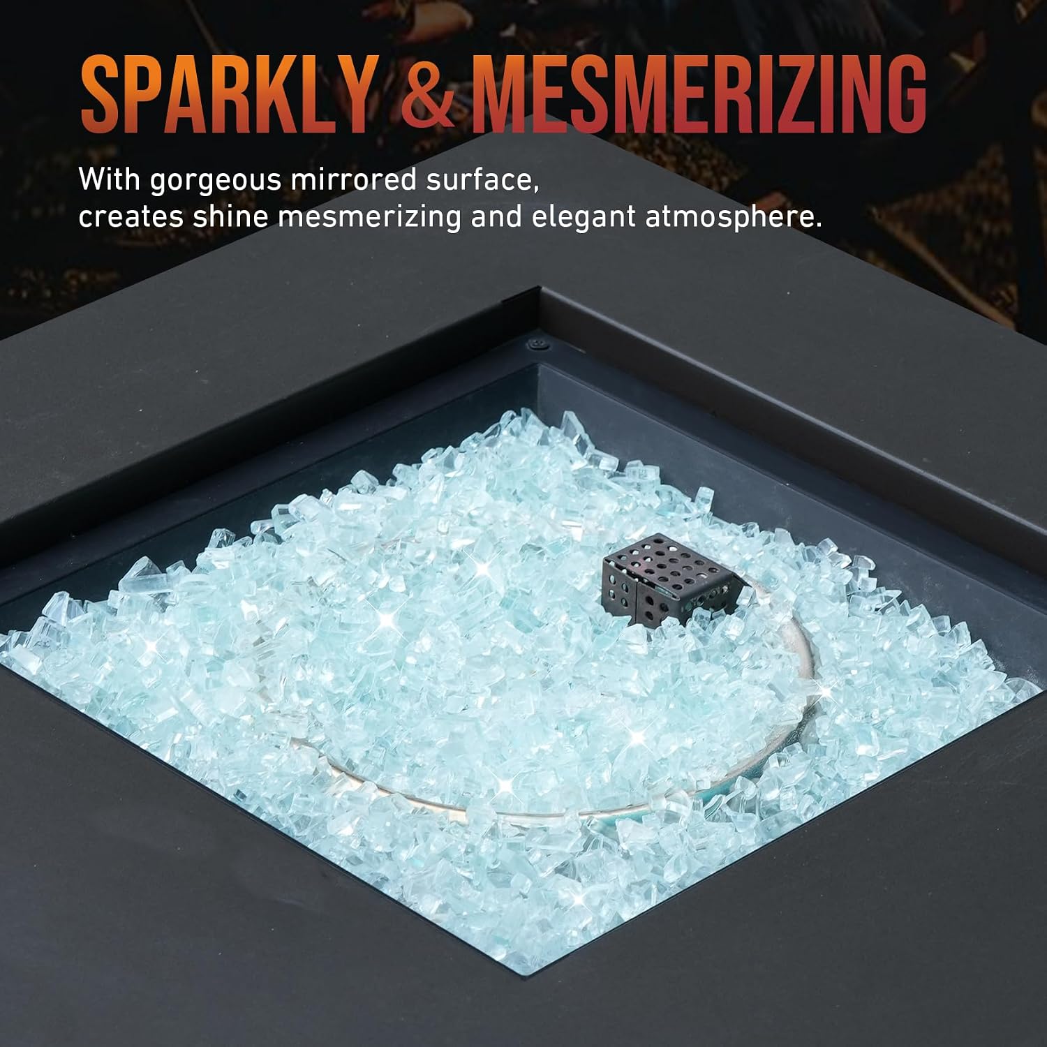Skyflame 1/4" Pacific Blue Regular Fire Glass for Fire Pit Fireplace