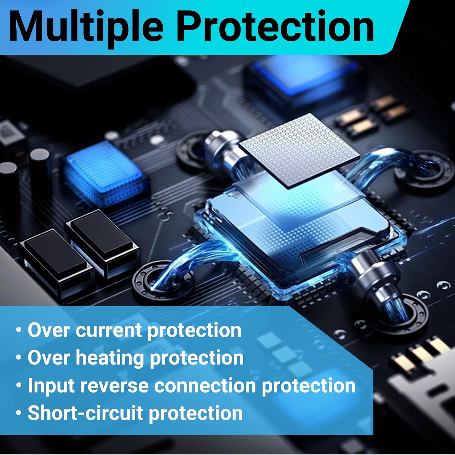 DROK 12V to 6V Step Down Converter, DC 11-32V to 6V 3A Buck Converter, 24V 12V DC Power Supply Voltage Regulator for Vehicle Car Truck RV Solar Panels