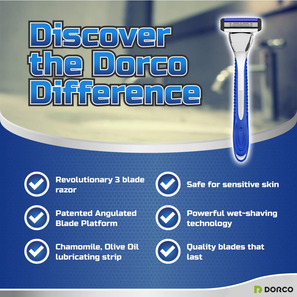 Dorco Pace 3 - Three Razor Blade Shaving System- Value Pack (10 Cartridges + 1 Handle)