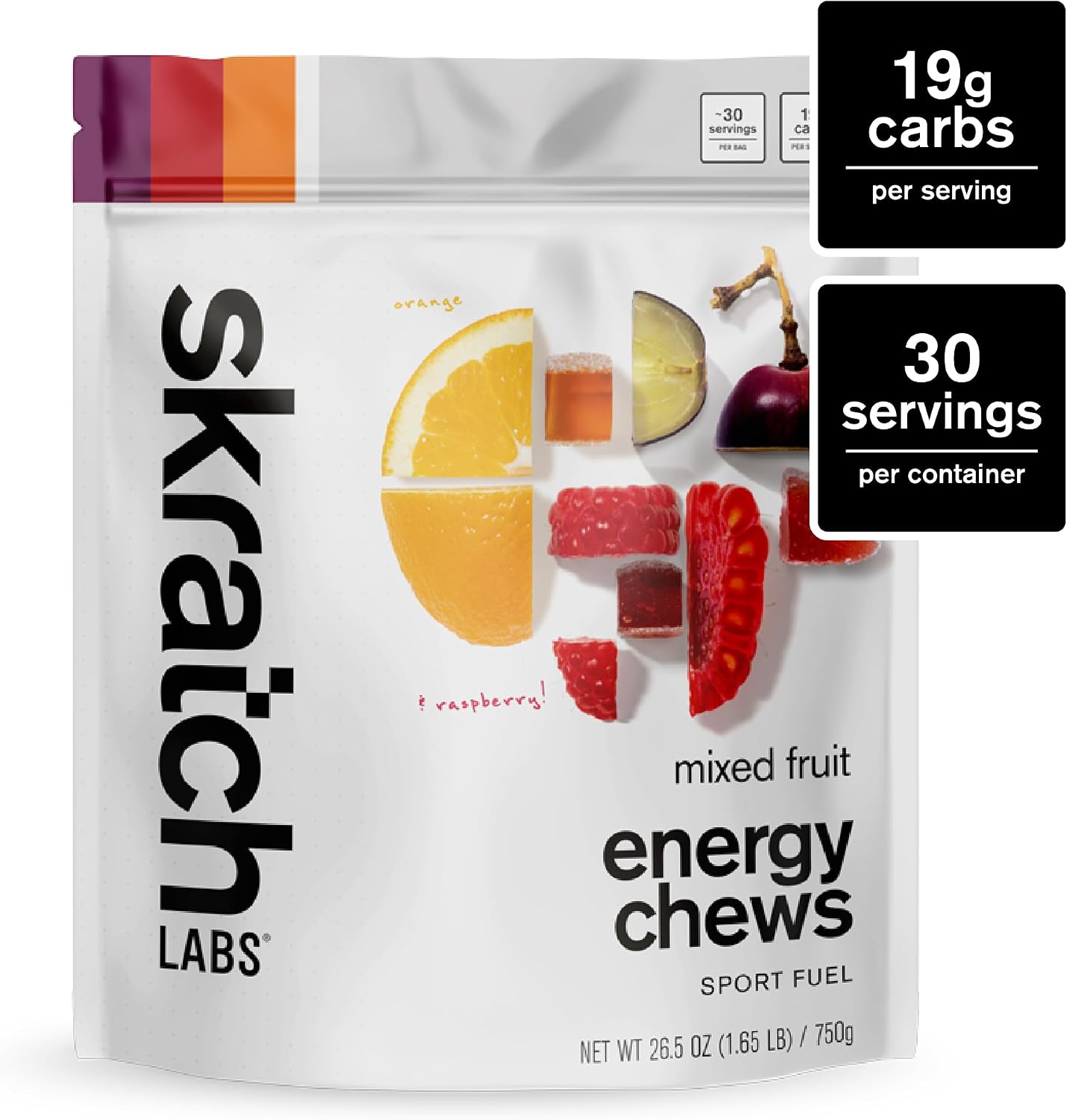 Skratch Labs Energy Chews, Caffeinated Sour Cherry, 10 Pack