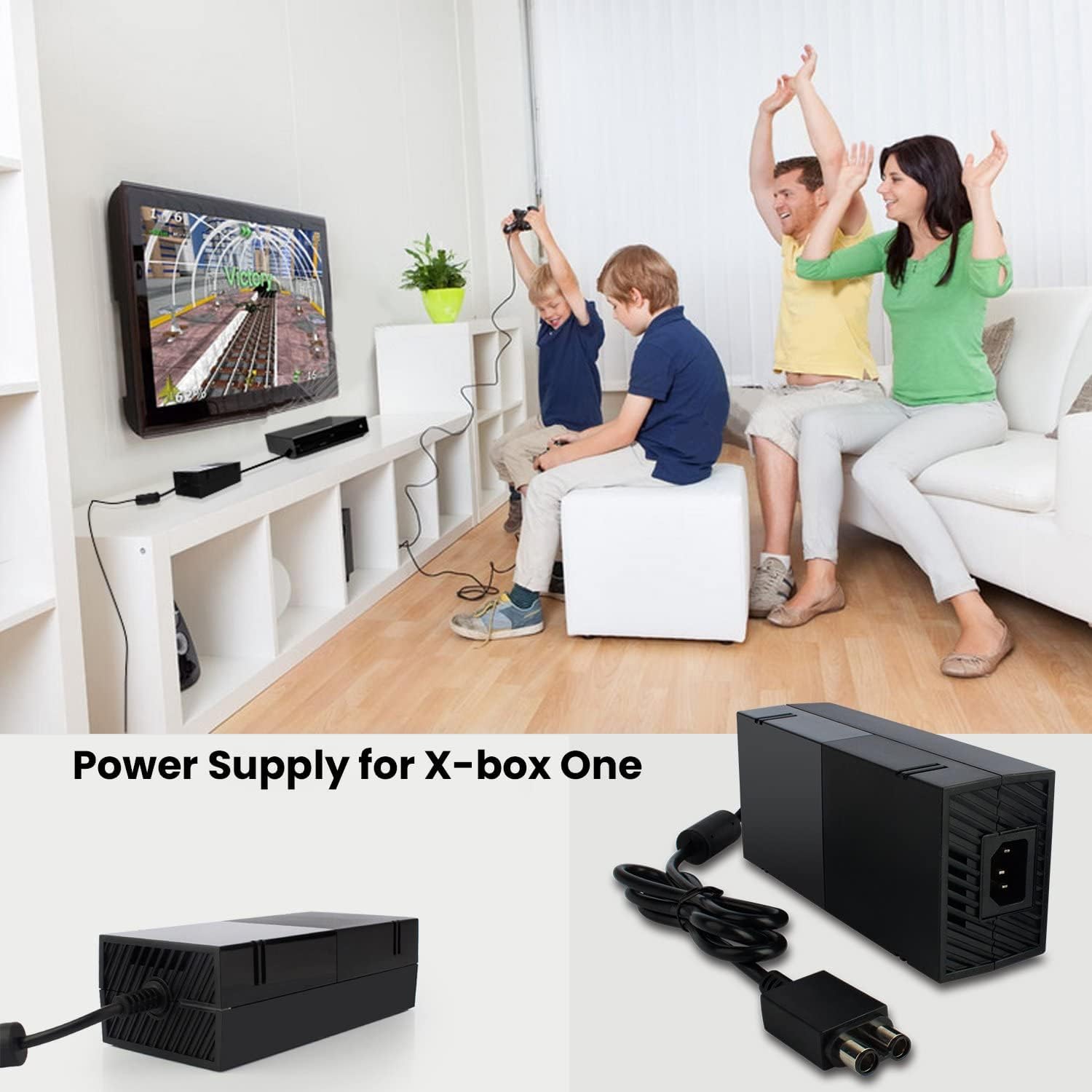 Power Supply Brick for Xbox One, Xbox Power Supply Brick Cord AC Adapter Power Supply Charger Replacement for X Box One
