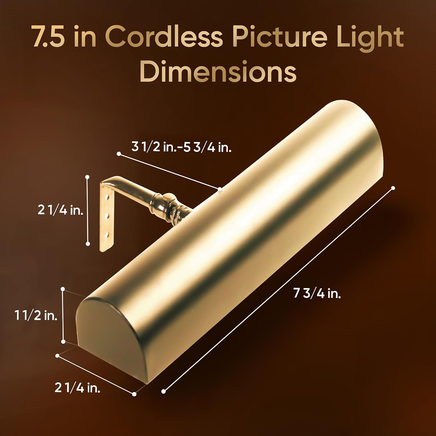 Concept Lighting 102L Cordless Remote Control LED Picture Light- 11 1/2 inch Antique Brass With Silver Undertones