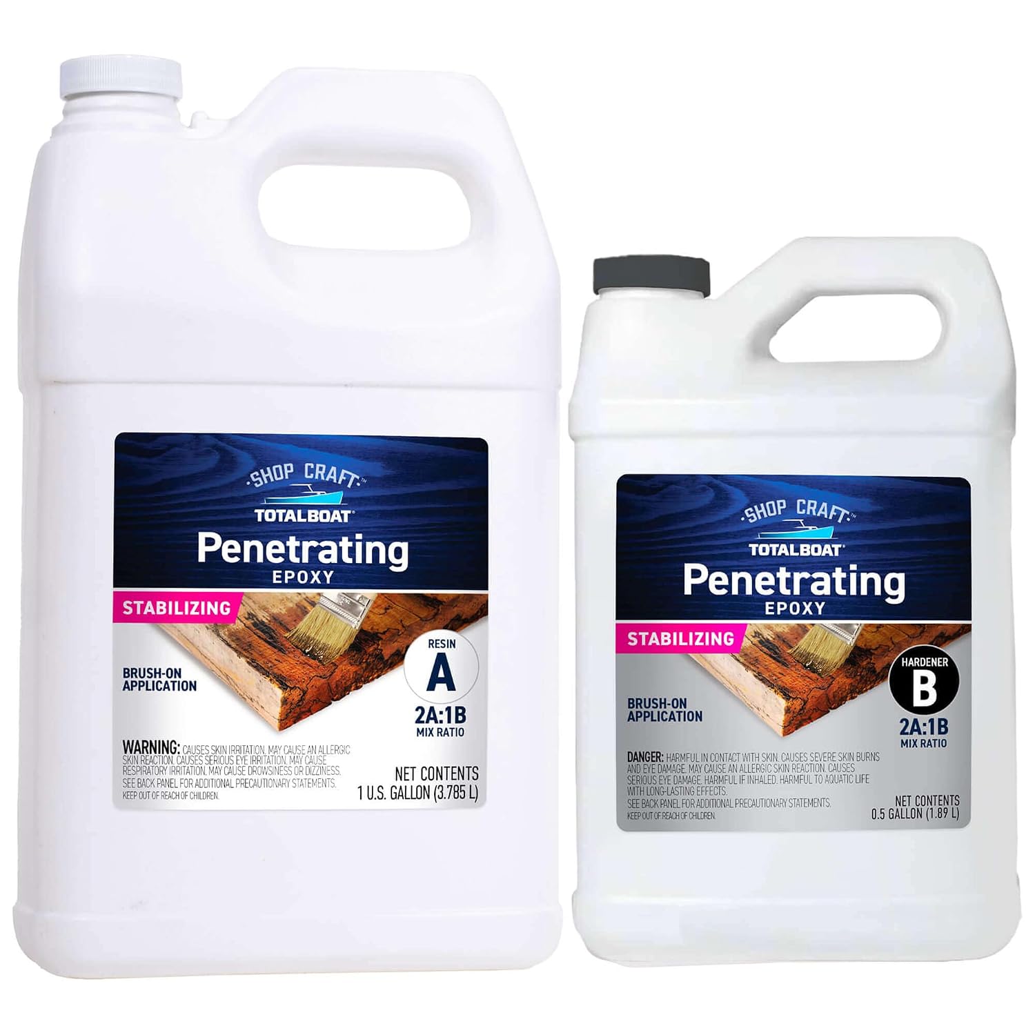 TotalBoat Clear Penetrating Epoxy Wood Sealer - 1.5 Quart Kit, Traditional | Ideal for Wood Rot Repair & Sealing Plywood; Marine-Grade Epoxy Hardens and Stabilizes; Waterproofs and Protects Outdoor Wood